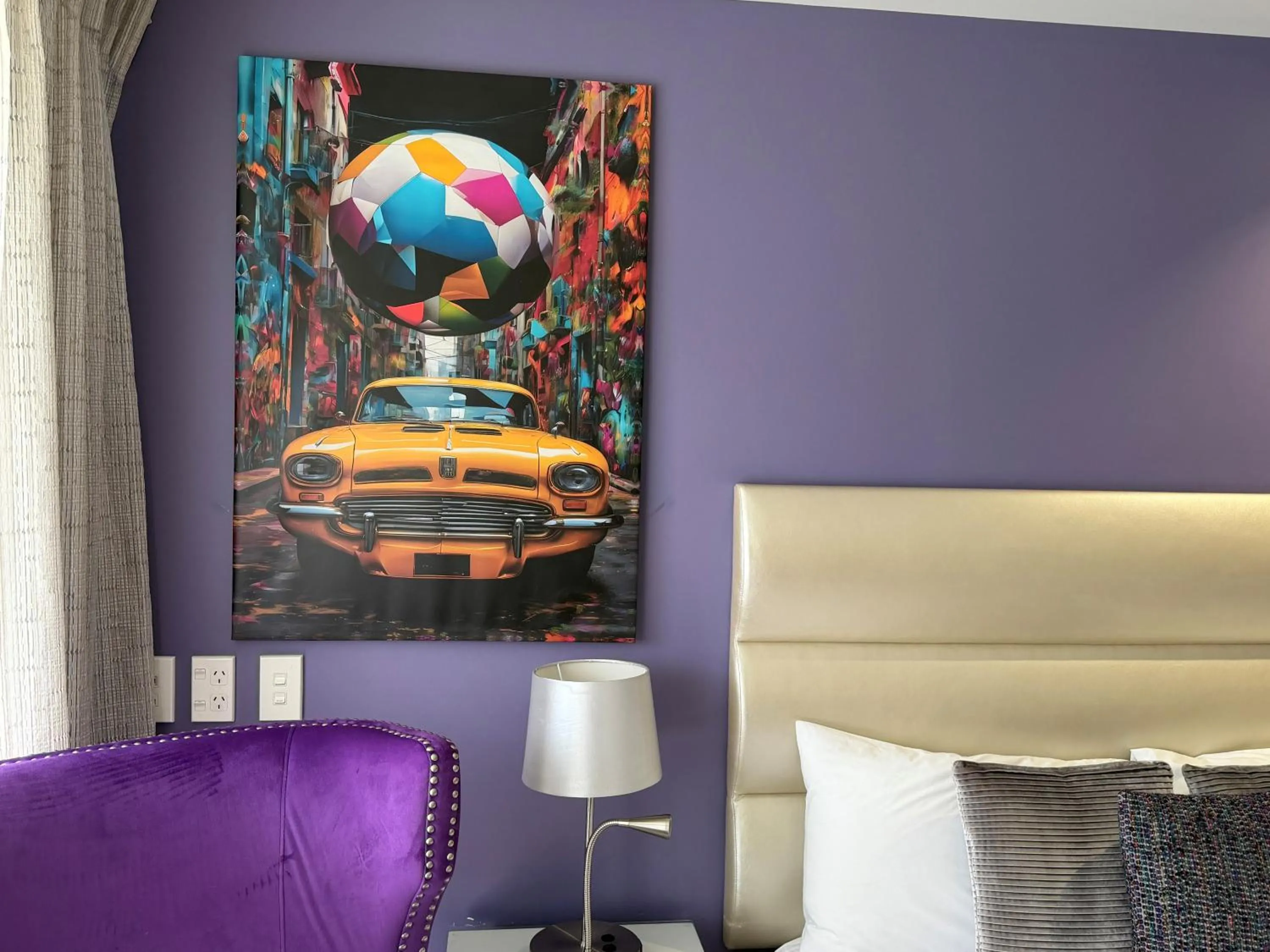 Decorative detail, Bed in Tides Hotel