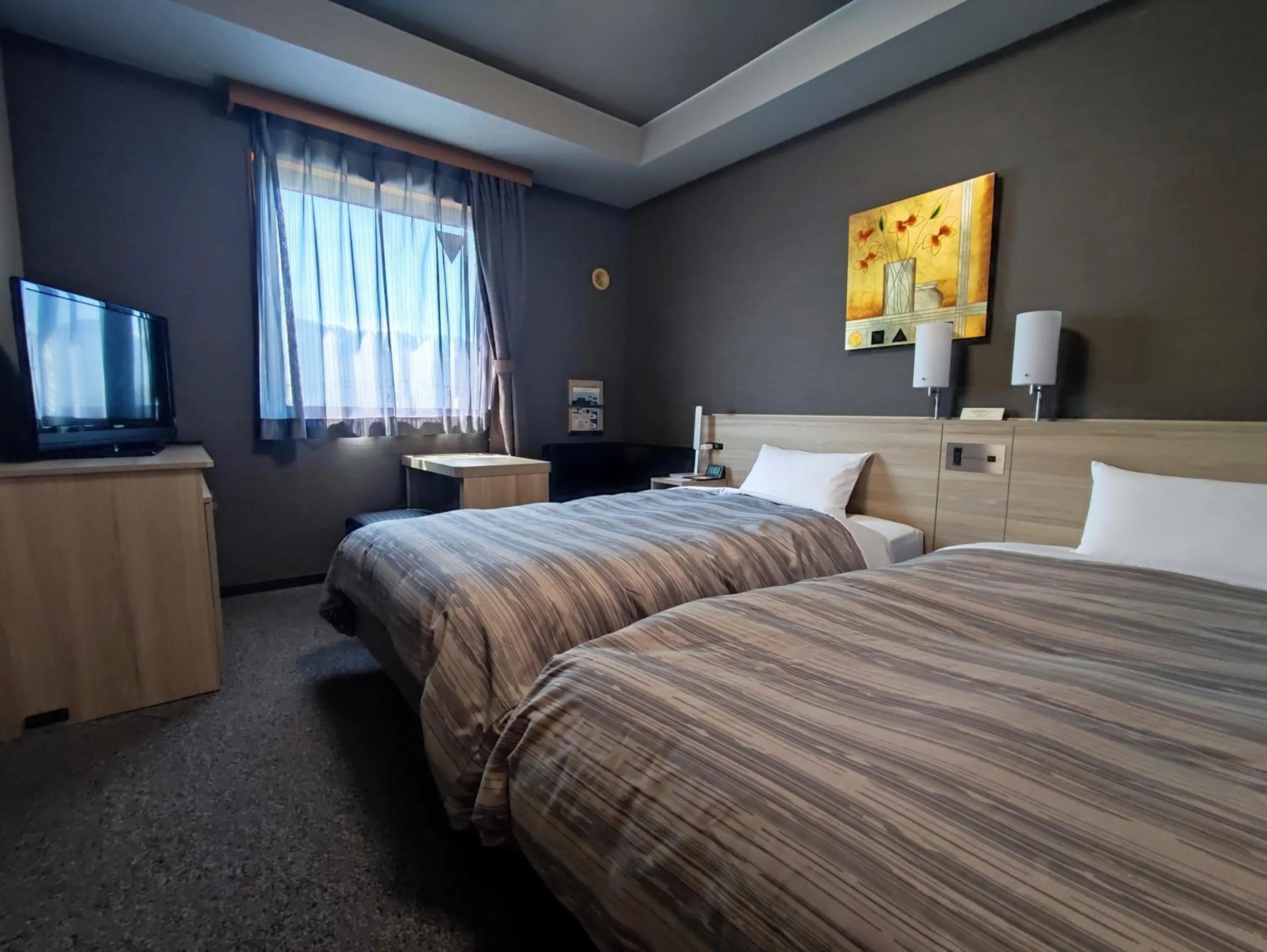 Bed in Hotel Route-Inn Court Azumino Toyoshina Ekiminami