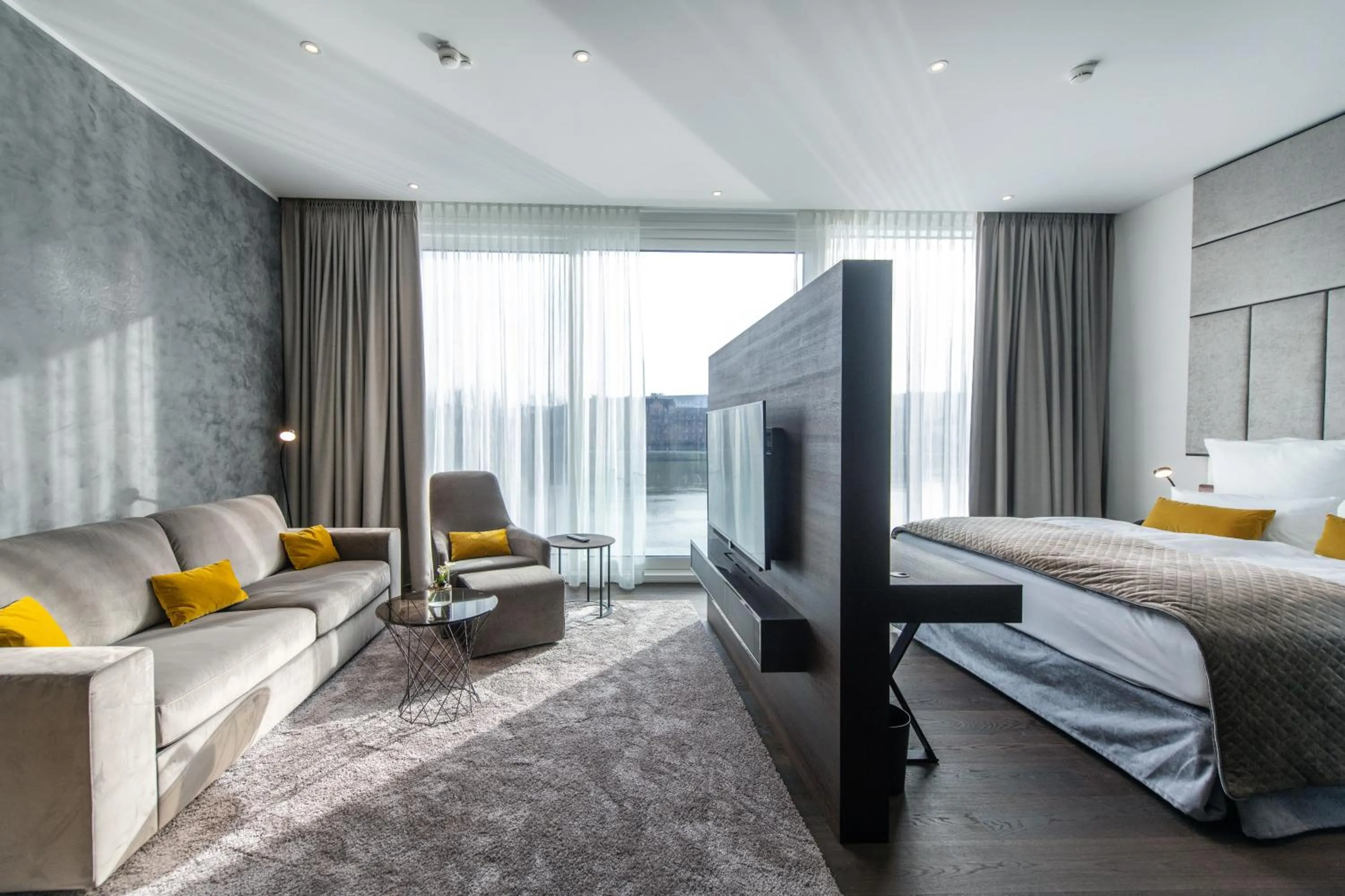 Seating area, Bed in FÄHRHAUS Koblenz