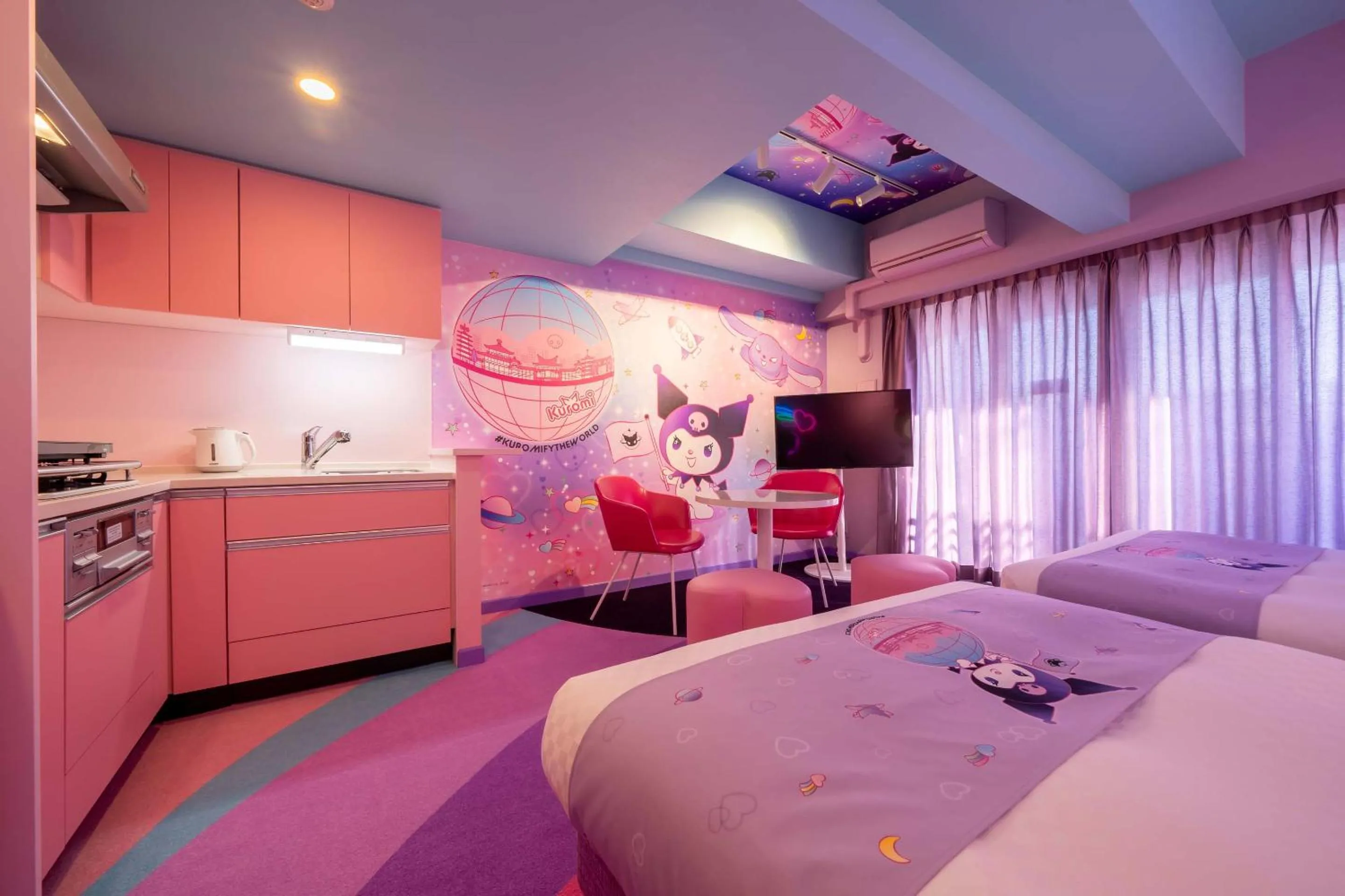 Kitchen or kitchenette, Bed in RESI STAY THE KYOTO