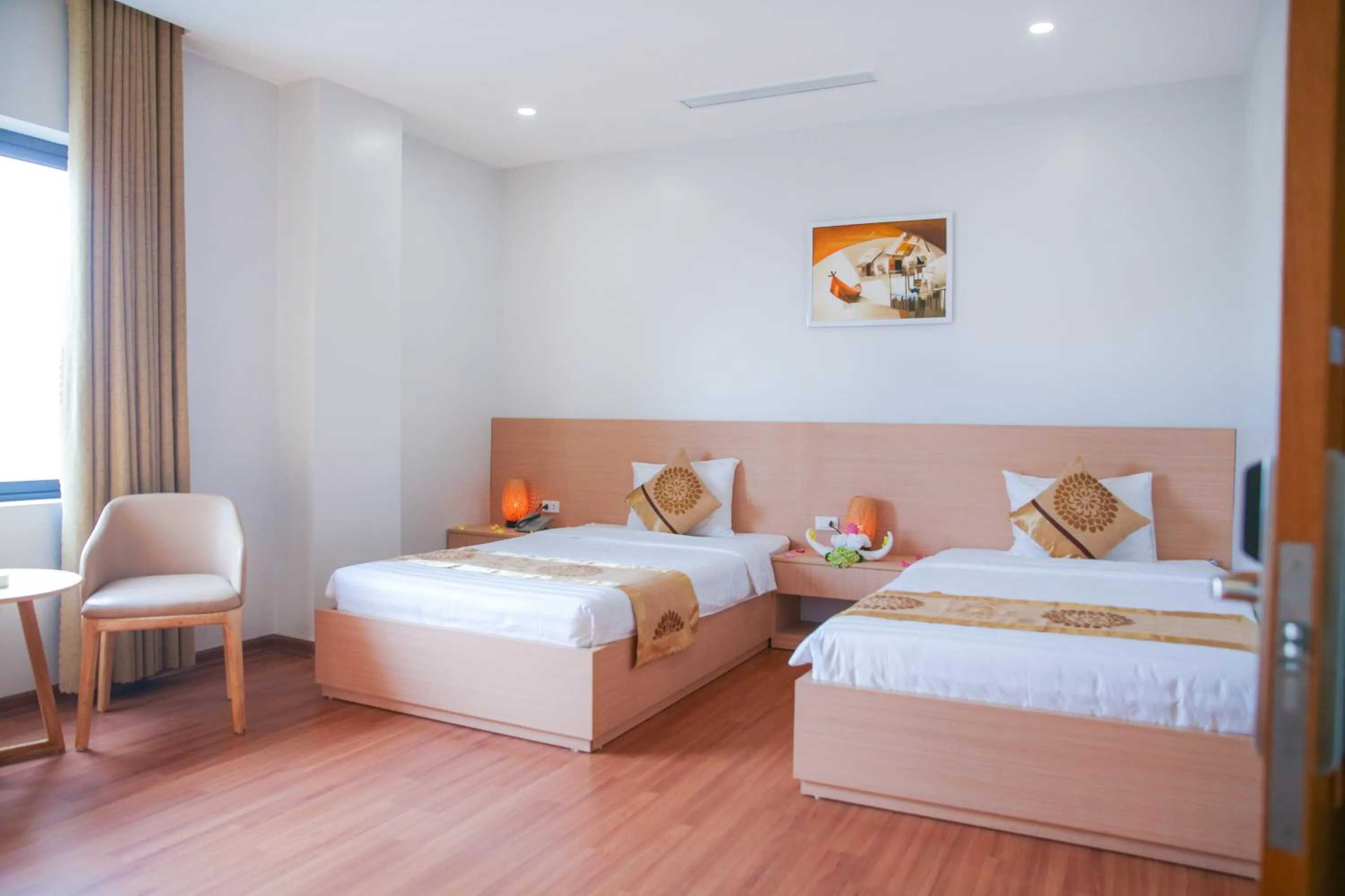 Bed in Long Anh Hotel