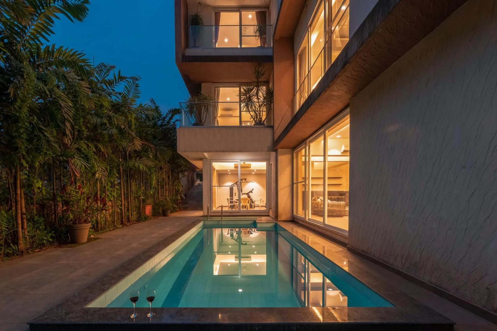 Villa in StayVista's Bianco Villa - Hill-View Villa with Private Pool, Jacuzzi, Gym & Games Room