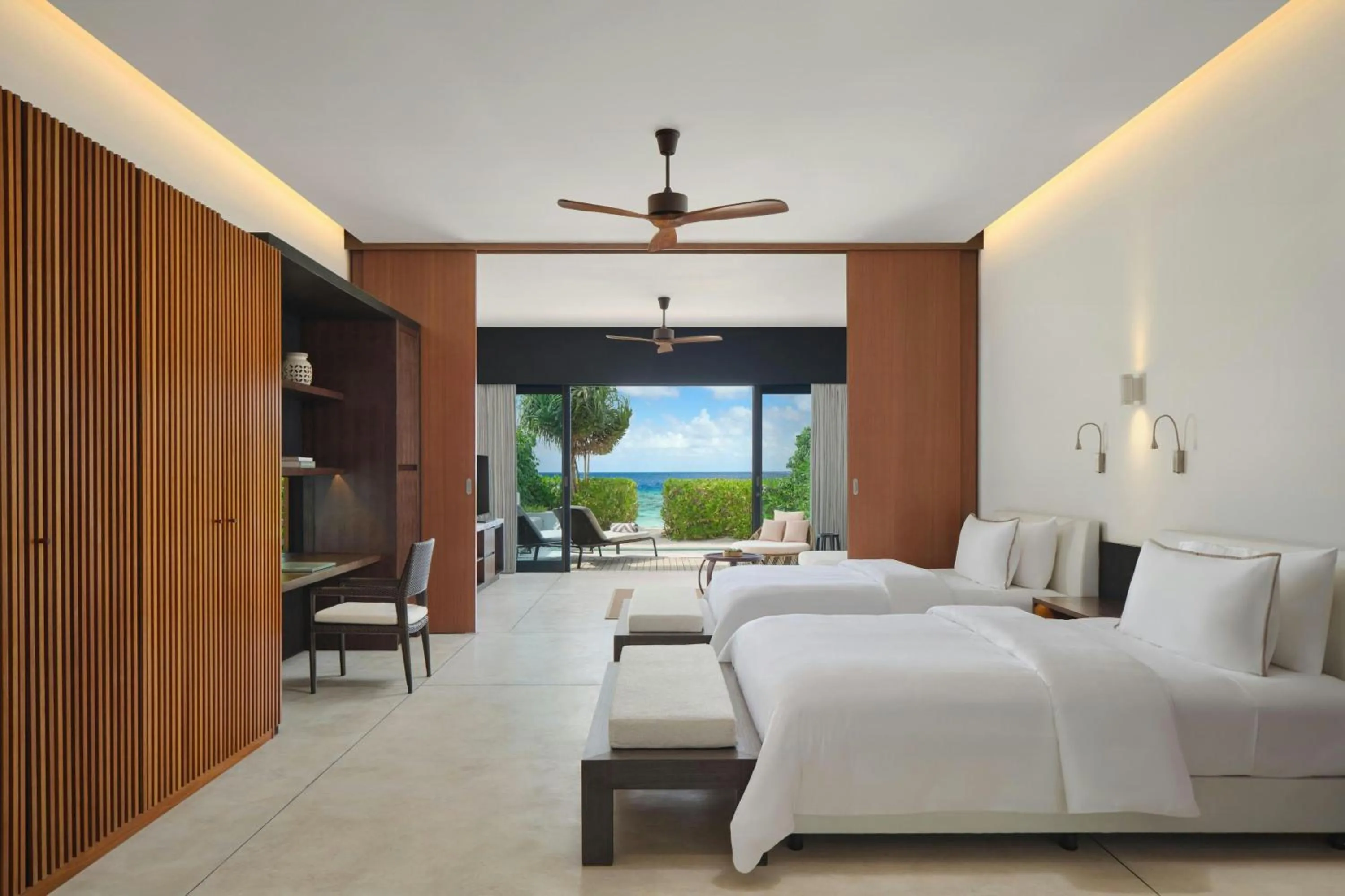 Beach, Bed in The Westin Maldives Miriandhoo Resort