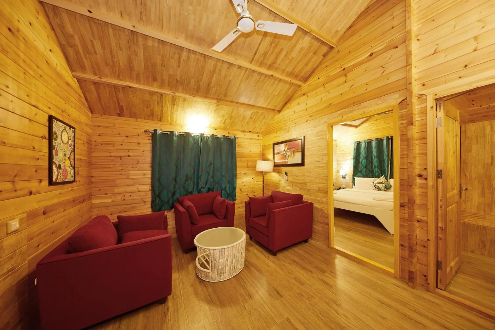 Living room, Bed in Bodhiwoods Resorts