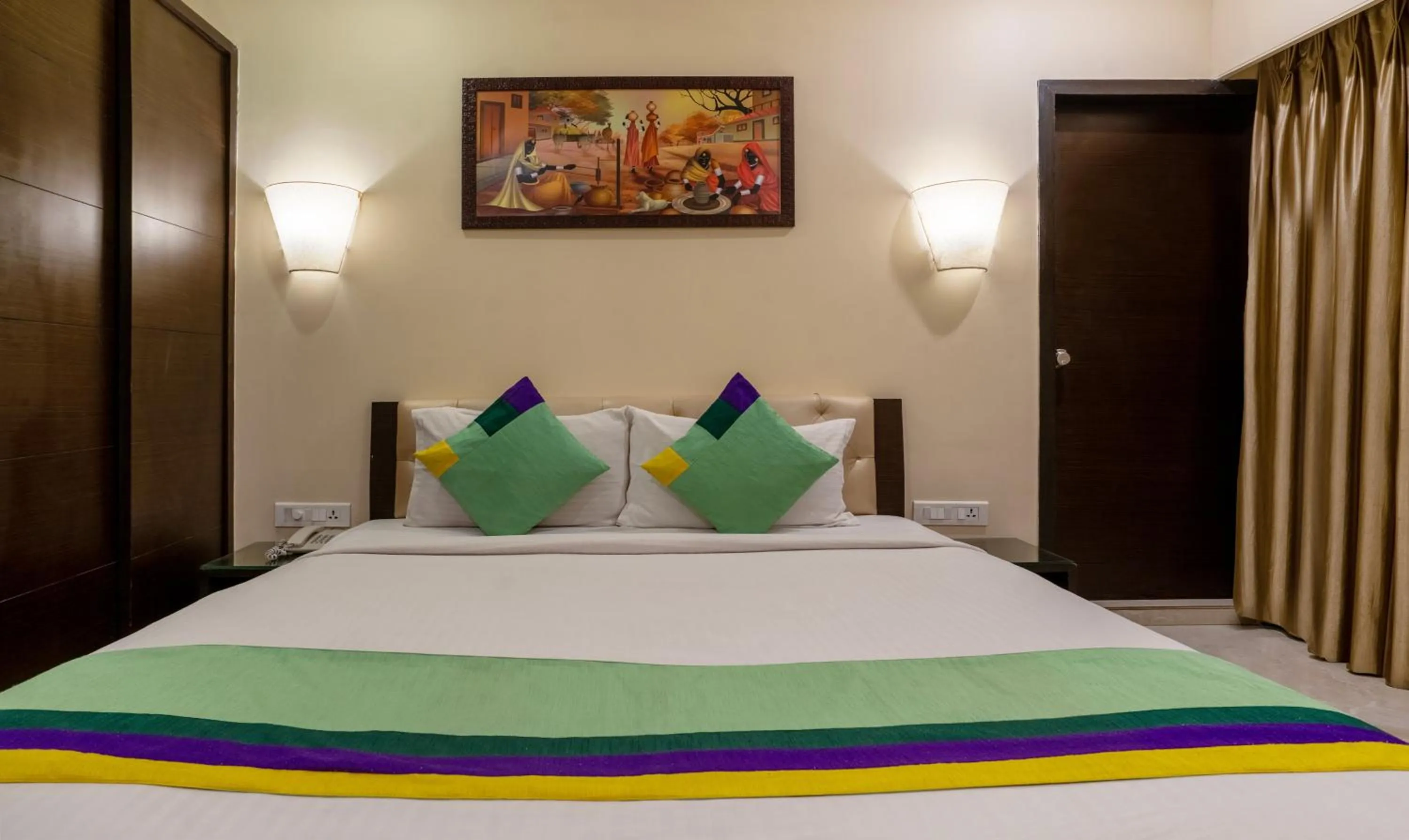 Bedroom, Bed in Treebo Acsys, Gachibowli