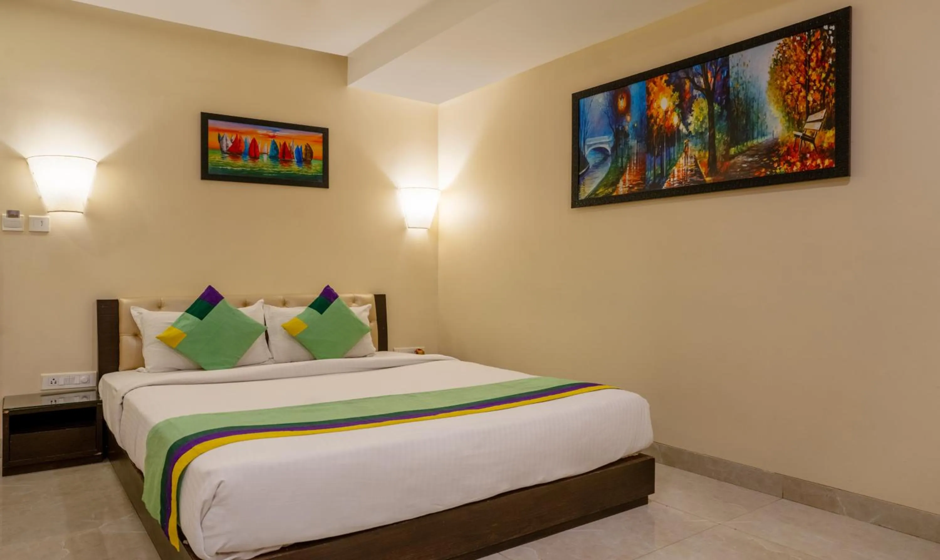 Bedroom, Bed in Treebo Acsys, Gachibowli