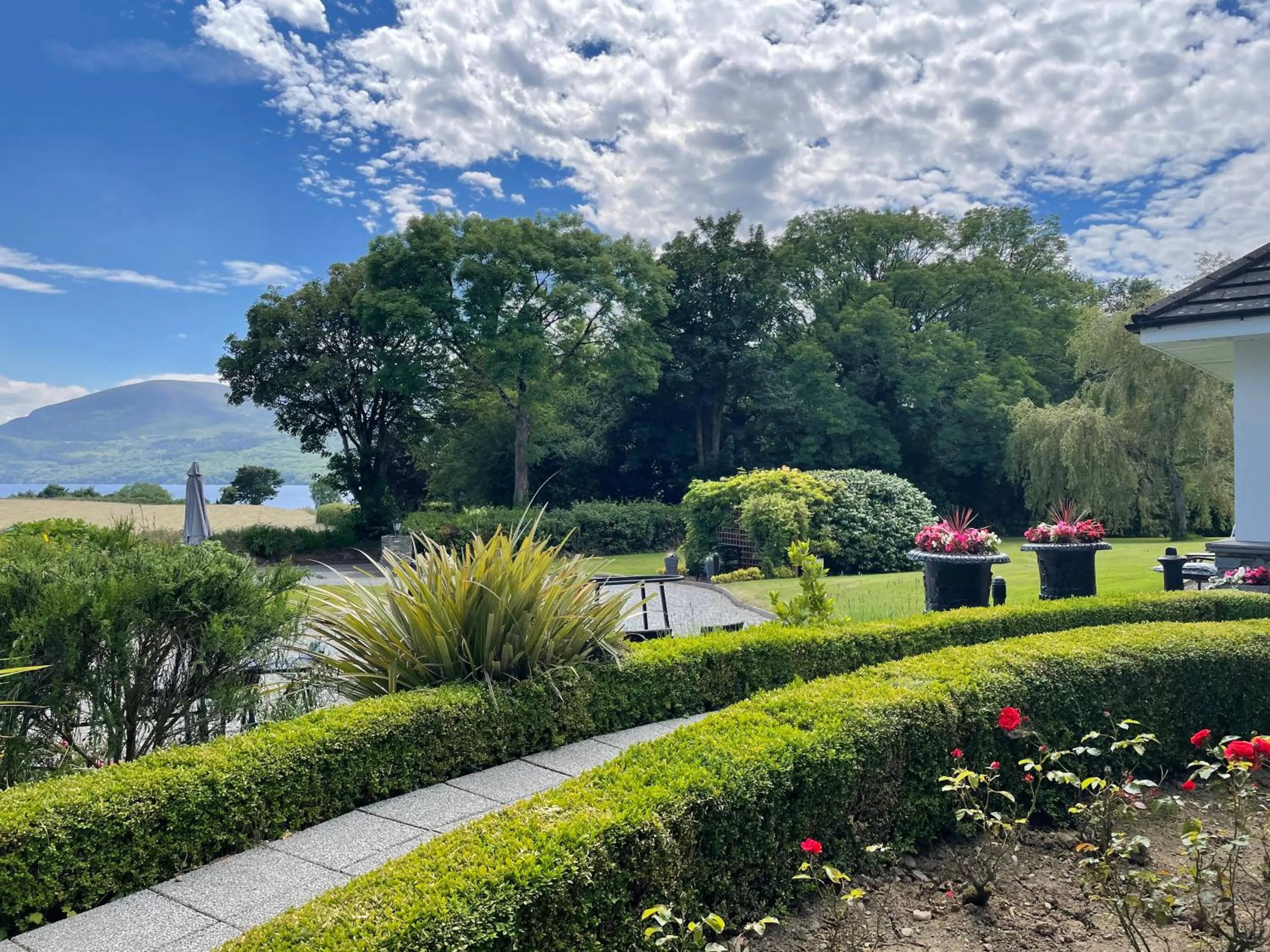 Garden view in Loch Lein Country House
