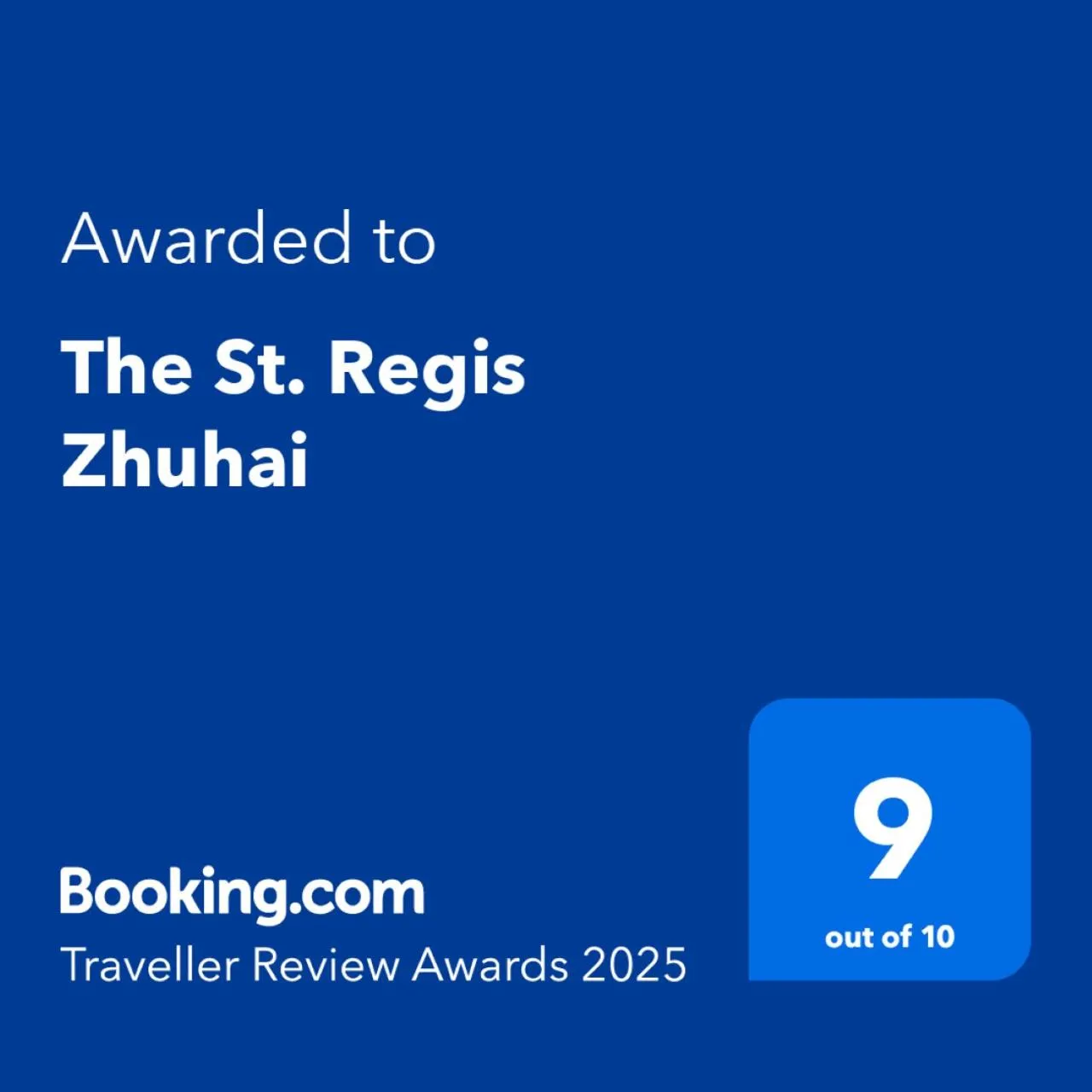 Certificate/Award in The St. Regis Zhuhai