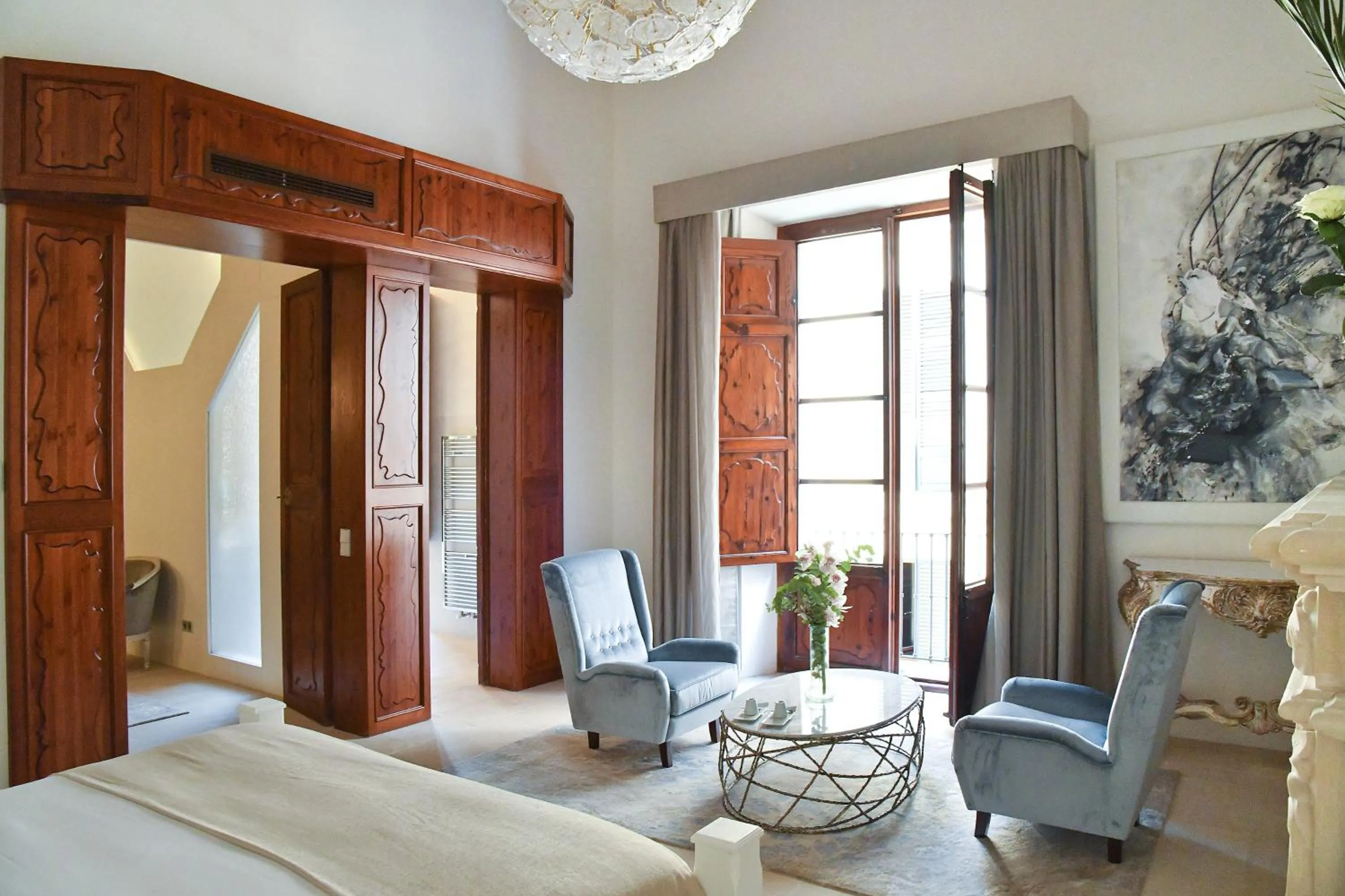 Seating area, Bed in Palacio Can Marqués by Puro