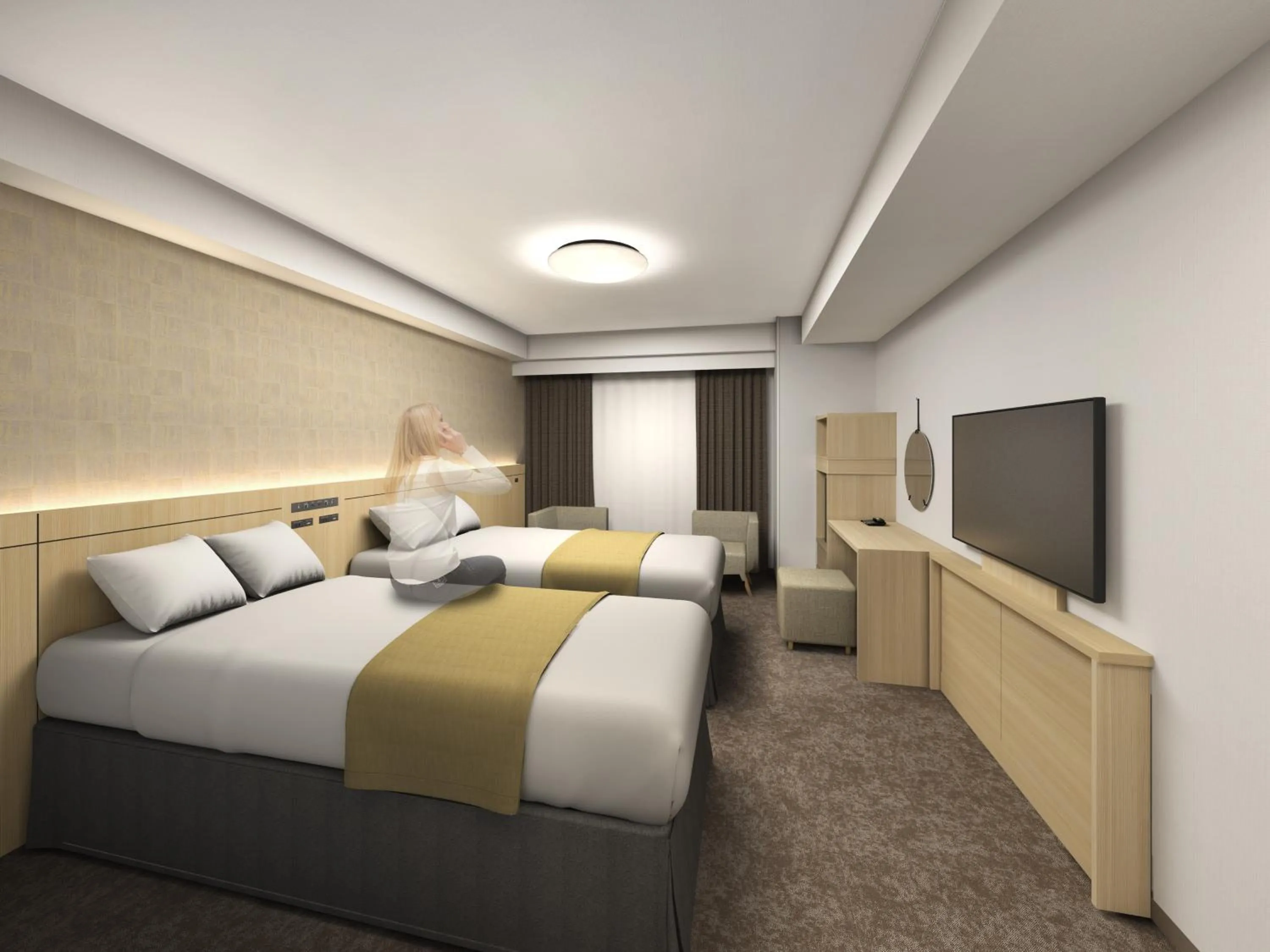 Bed in Daiwa Roynet Hotel Kyoto Shijo Karasuma