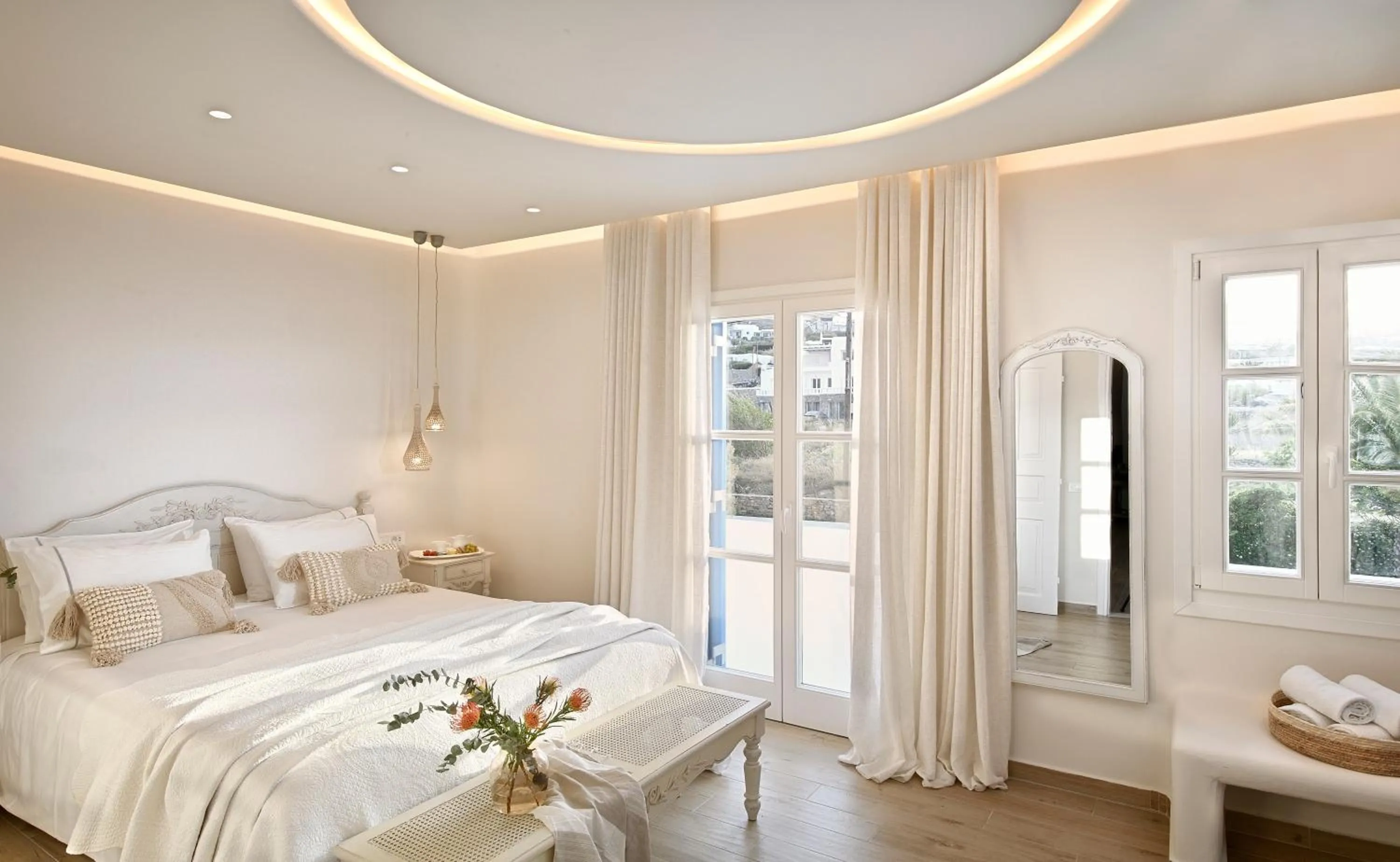 Bed in Erato Hotel Mykonos