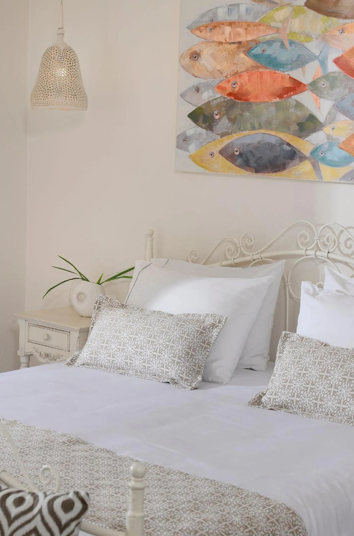 Bed in Erato Hotel Mykonos