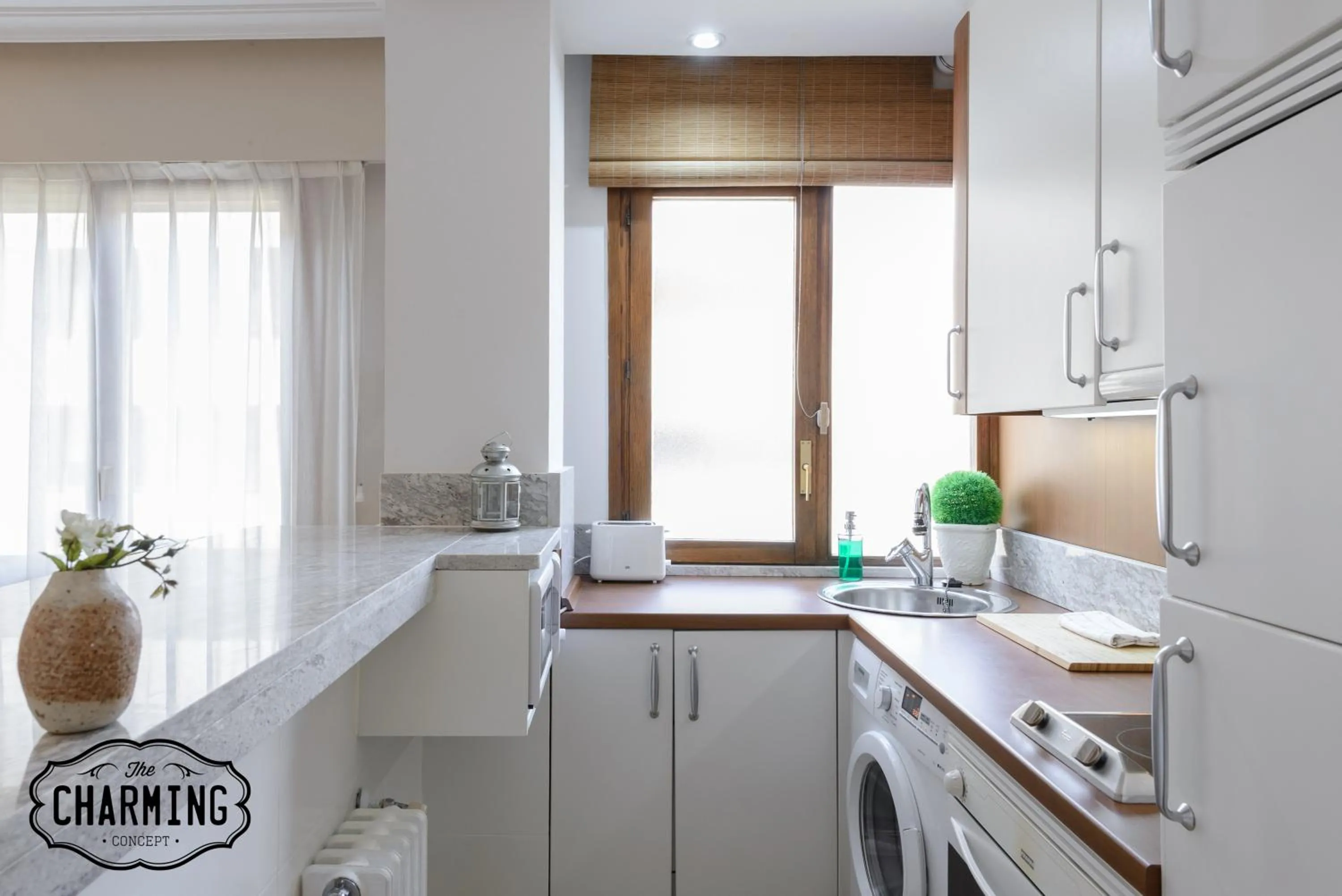 Kitchen or kitchenette in Argüelles - Apartamento acogedor para 4, AC