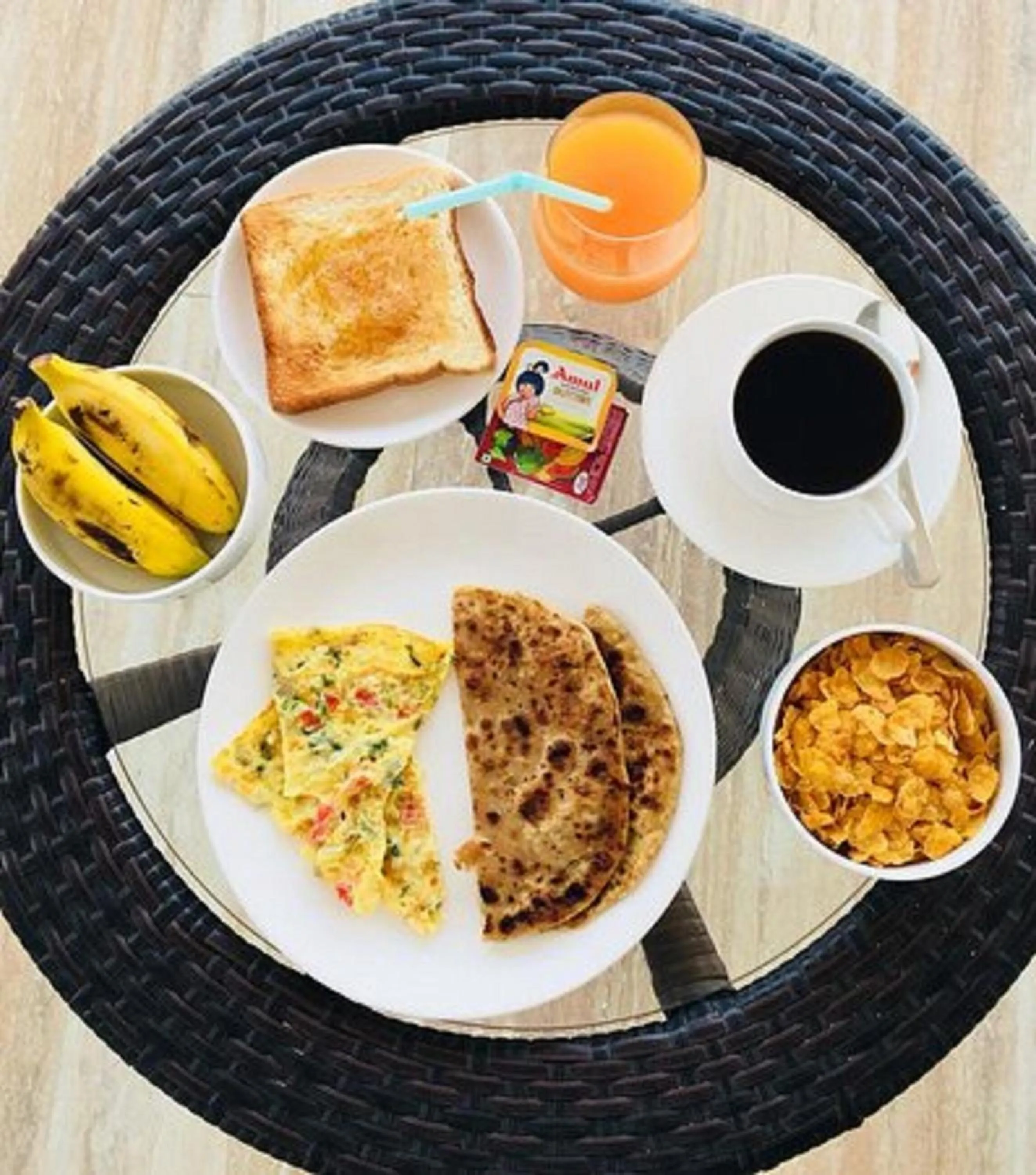 Food close-up in Hotel Maharani -New Delhi Railway Station - Paharganj