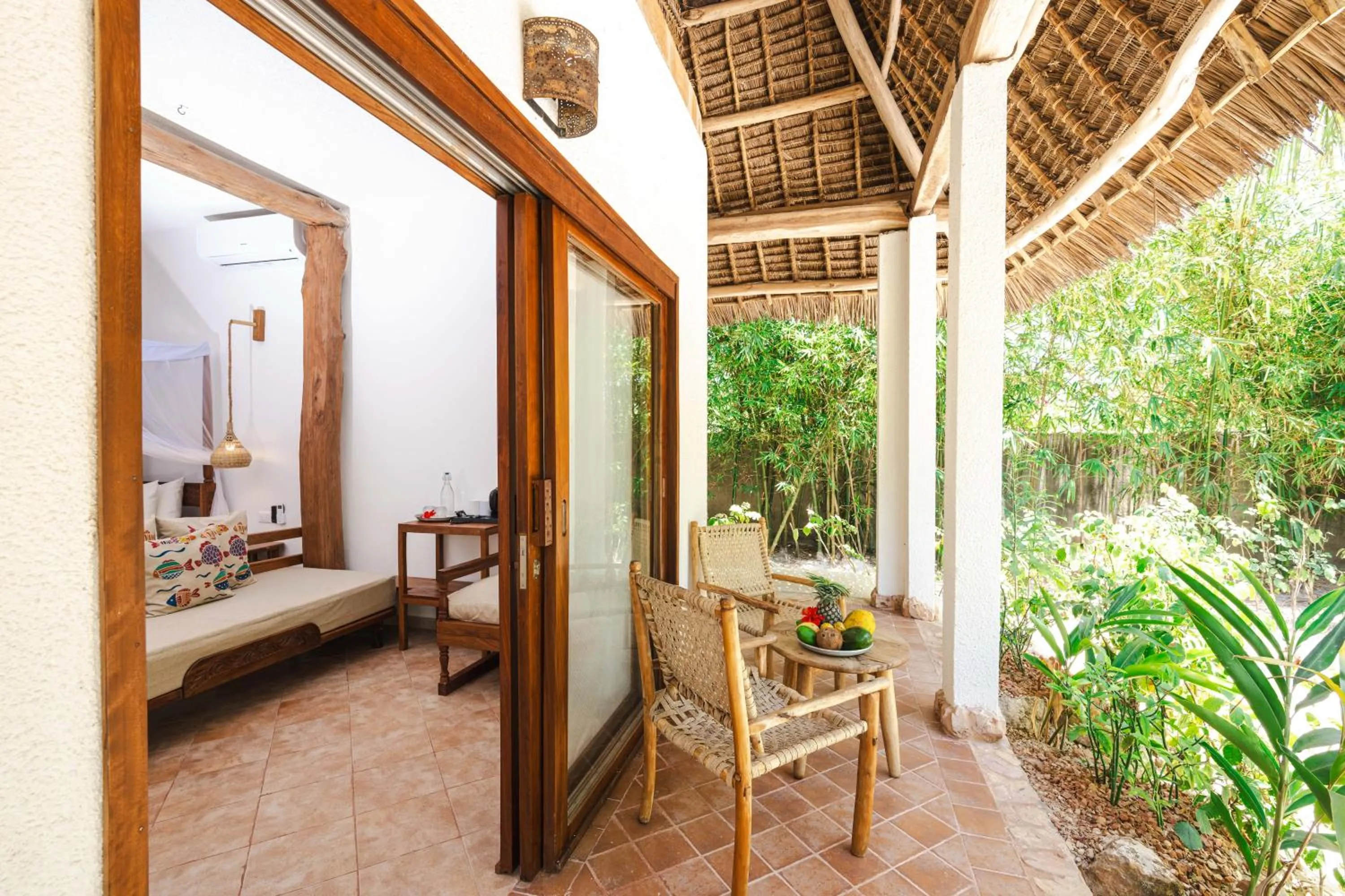 Patio, Bed in Mvuvi Boutique Resort