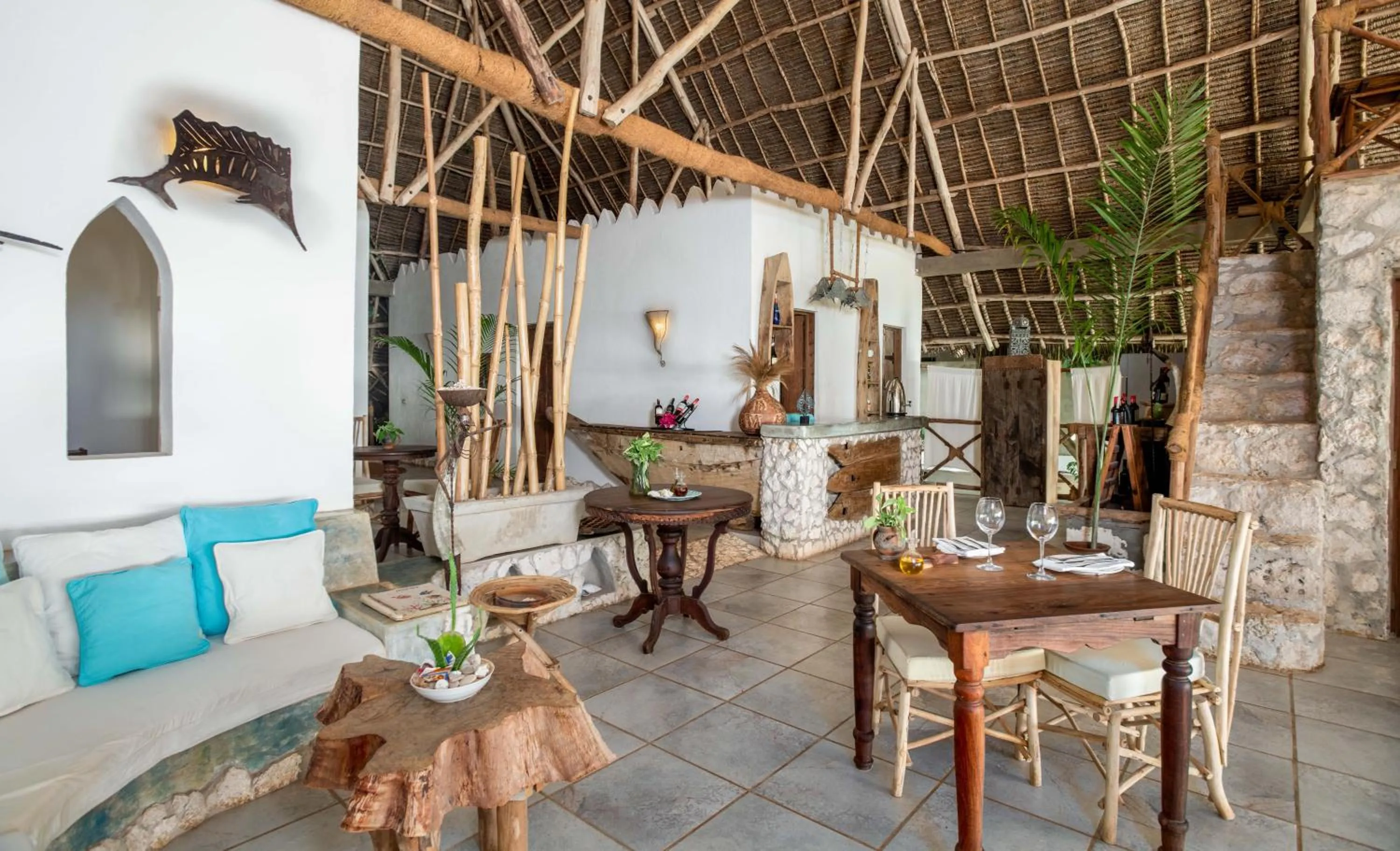Dining area in Mvuvi Boutique Resort