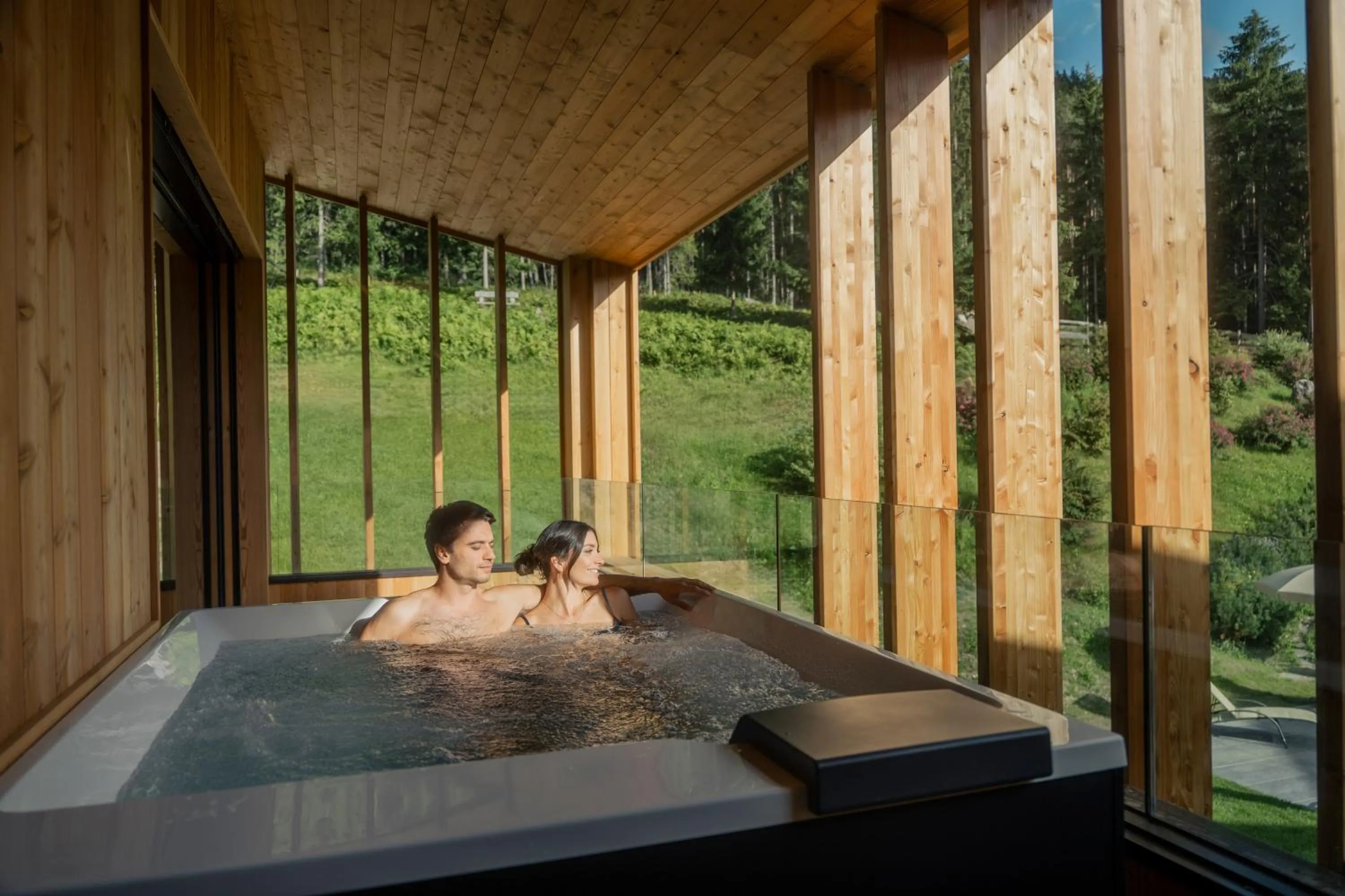 Hot Tub in Dolomites Nature Hotel Vigilerhof