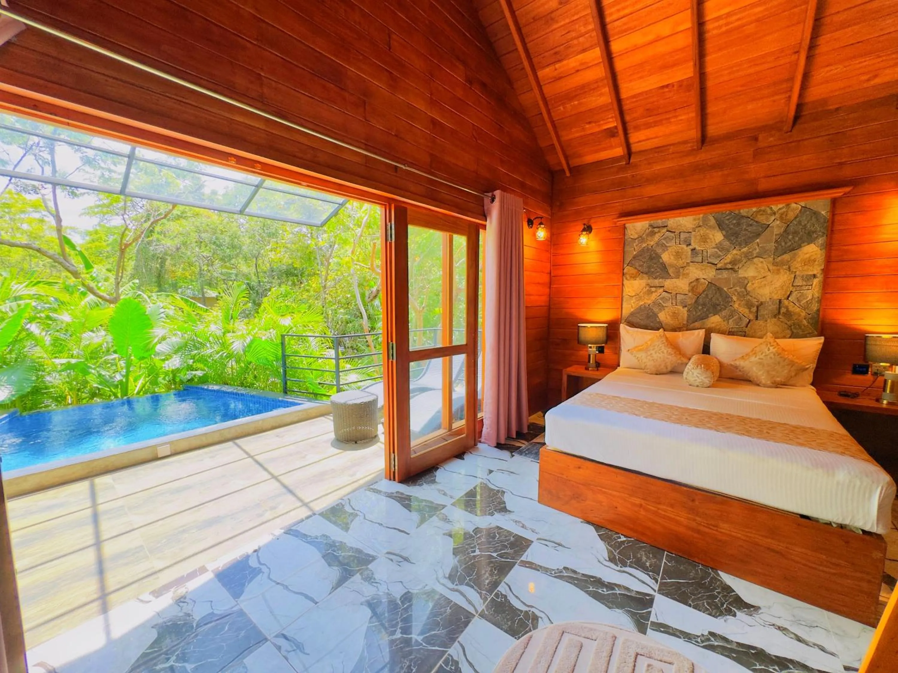 Bed in Palmyra Nature Resort Sigiriya