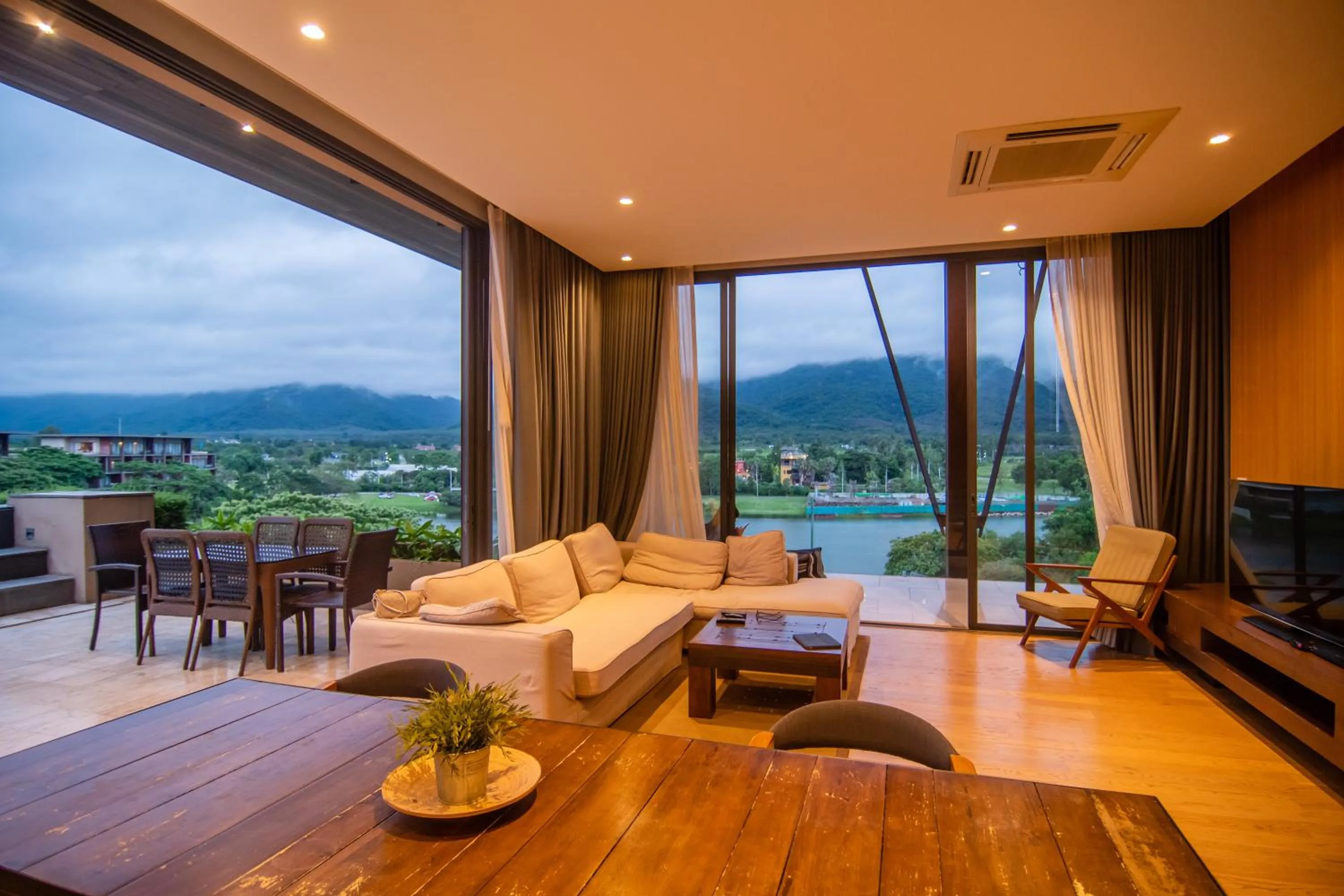 Living room in Khaoyai Luxury Pool Penthouse at ATTA
