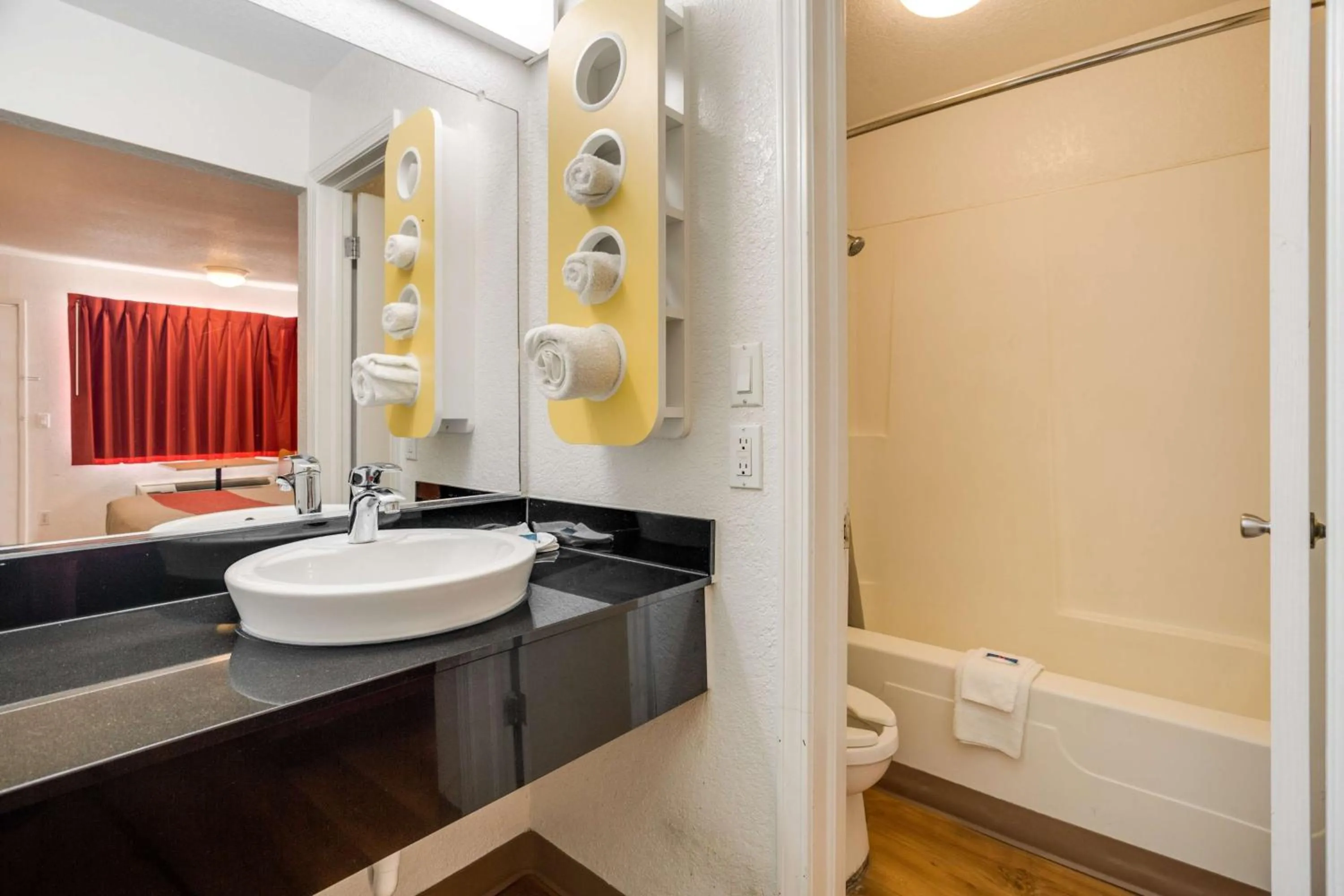 Shower in Motel 6-Fayetteville, AR