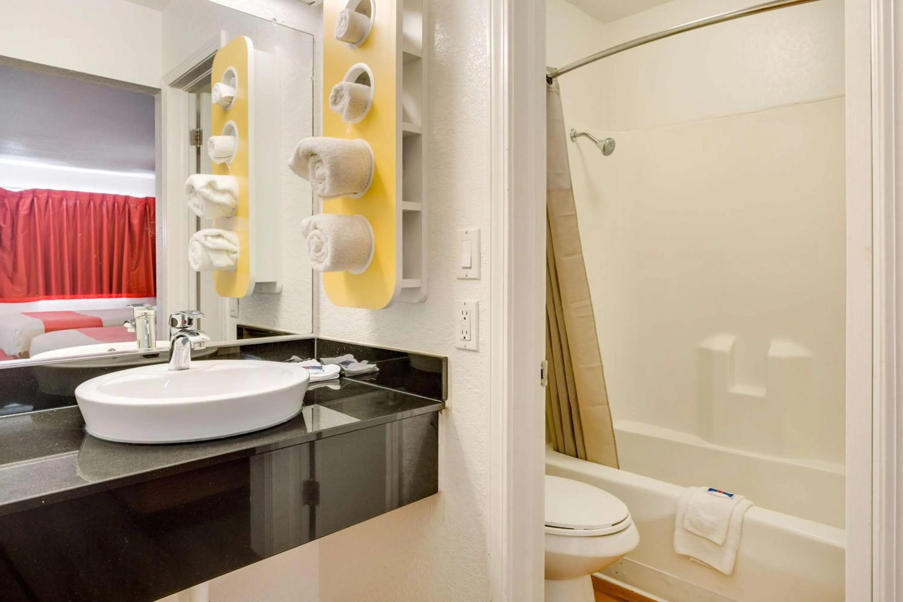 Shower in Motel 6-Fayetteville, AR