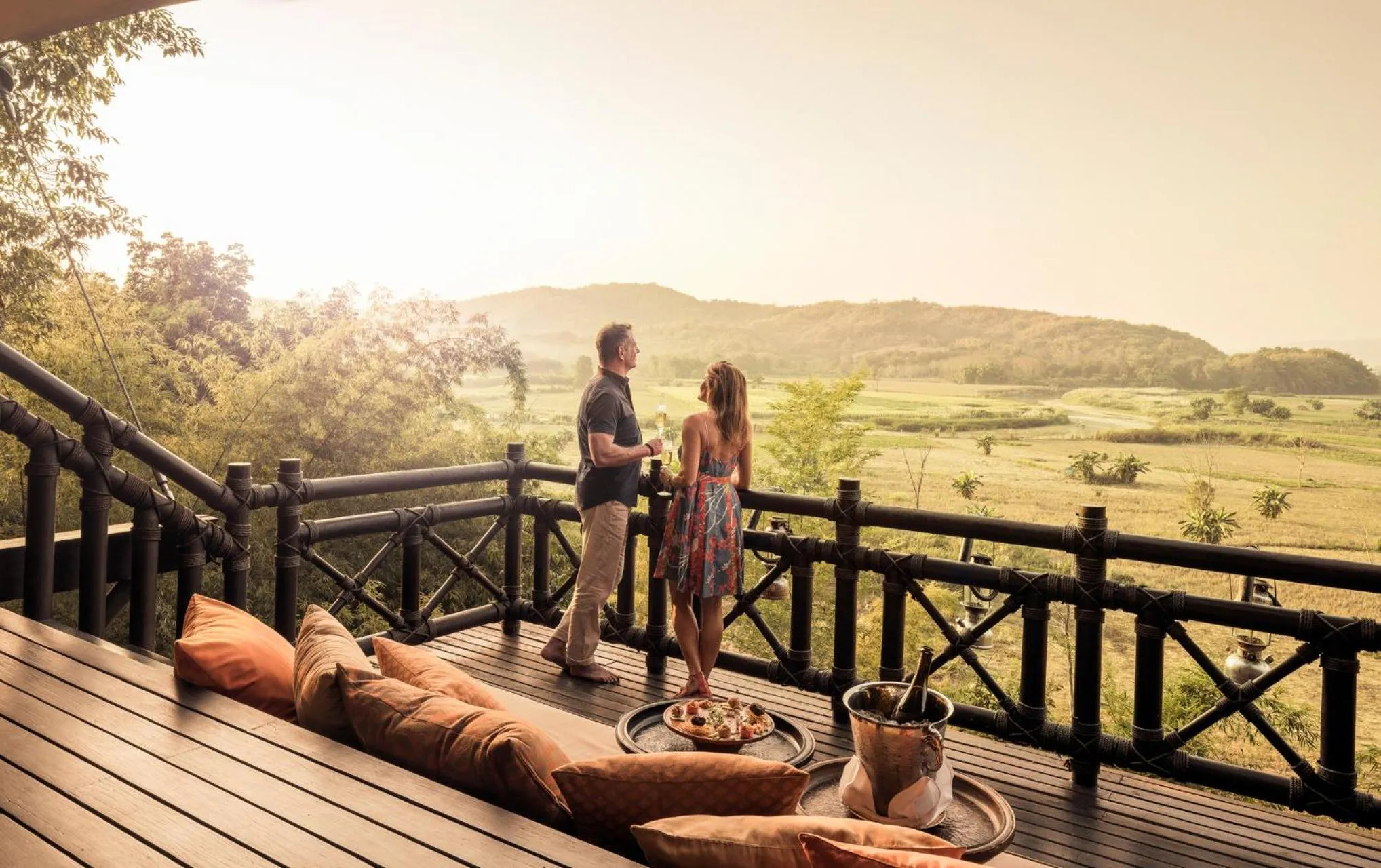 Balcony/Terrace in Four Seasons Tented Camp Golden Triangle