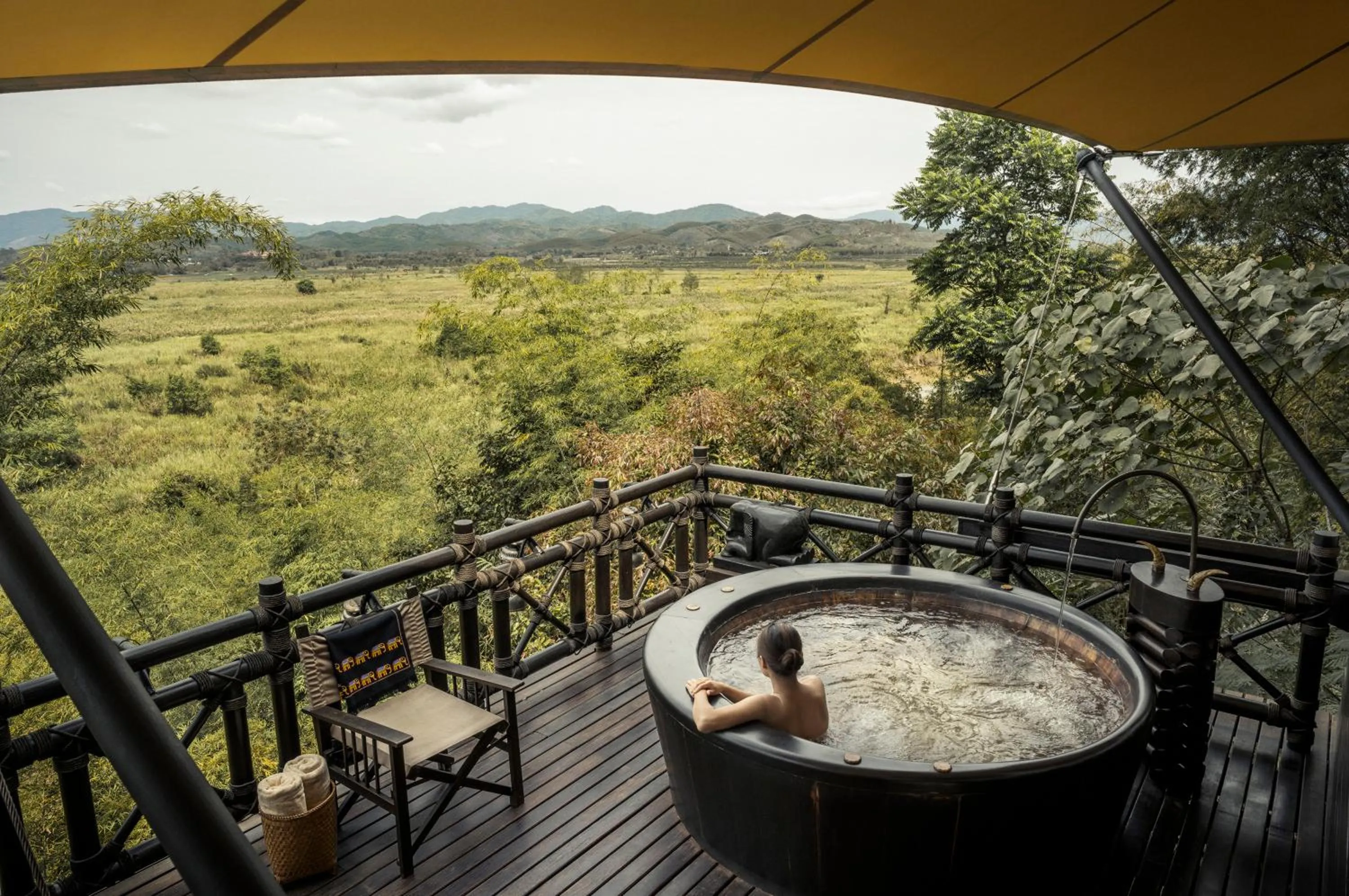 Hot Tub in Four Seasons Tented Camp Golden Triangle