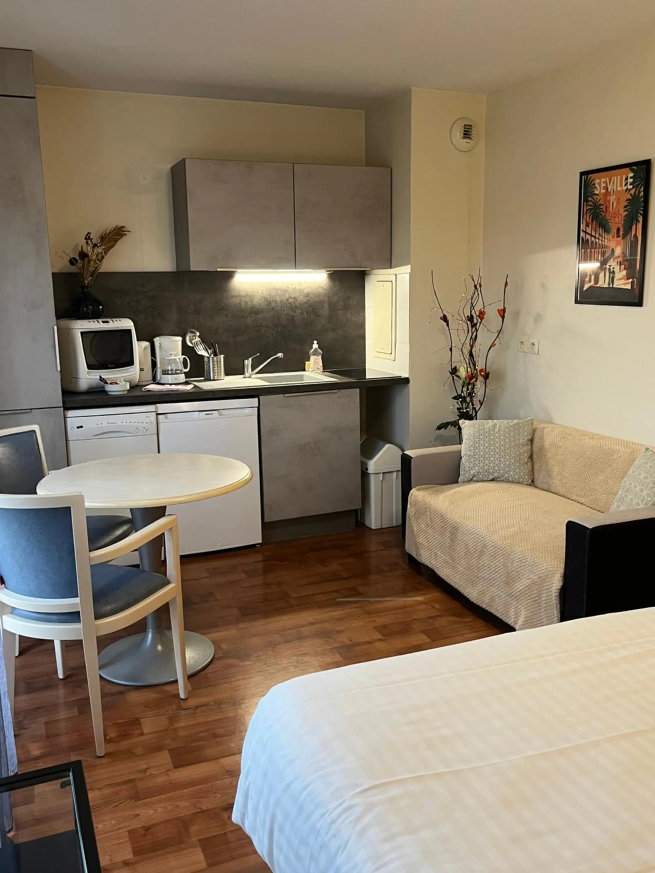 Kitchen or kitchenette in Résidence Carouge Appart Hôtel