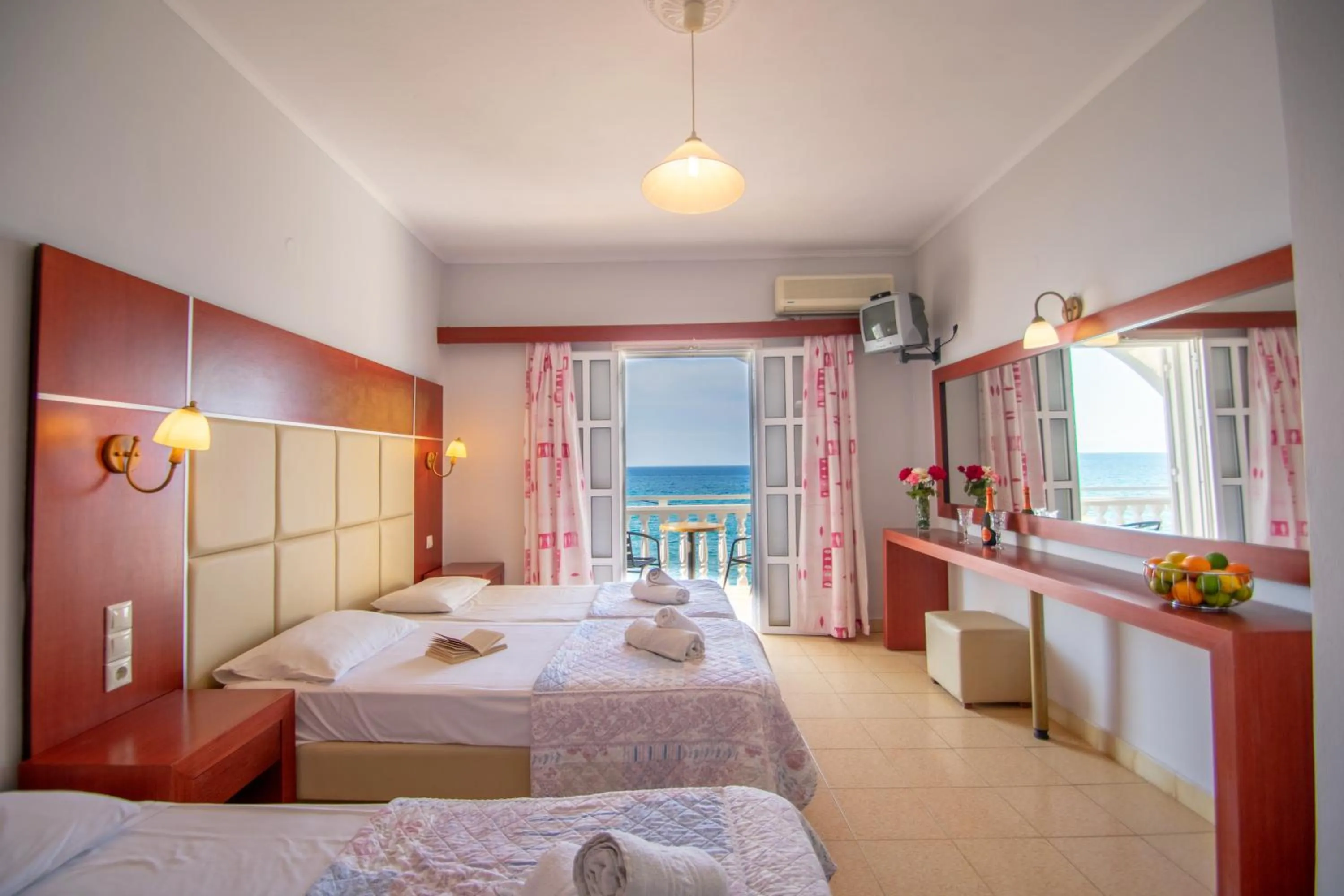 Bed in Agoulos Beach Hotel