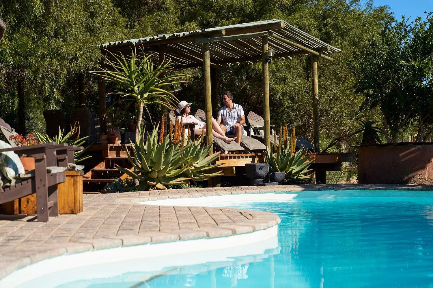 Pool view in Buffelsdrift Game Lodge