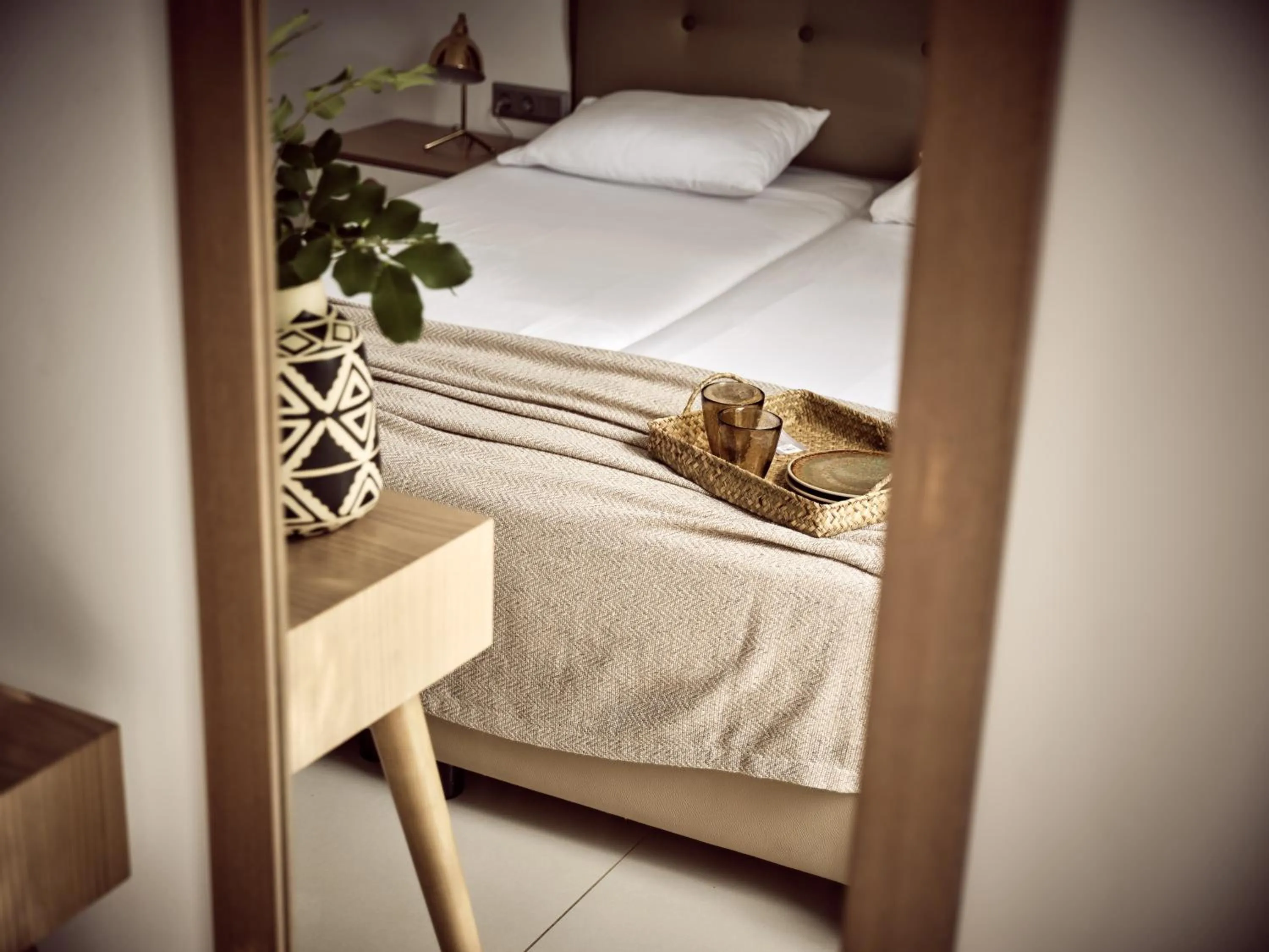 Bed in Troulis Apart-Hotel