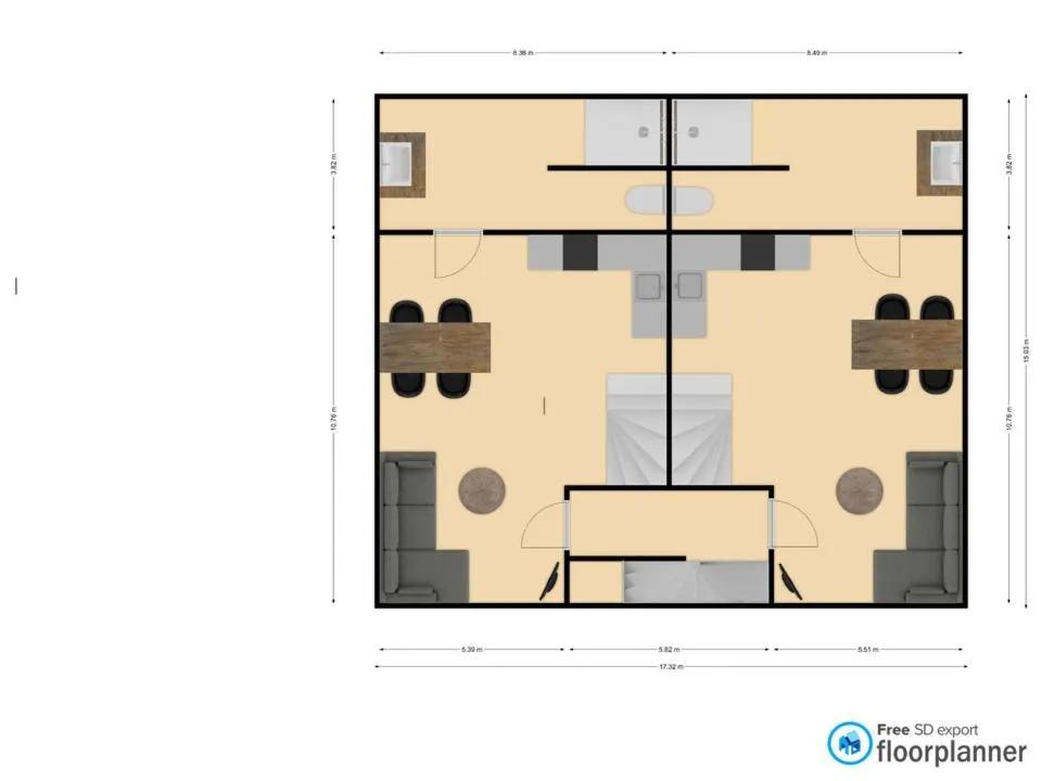 Floor plan in Gastenverblijf Rodenburg