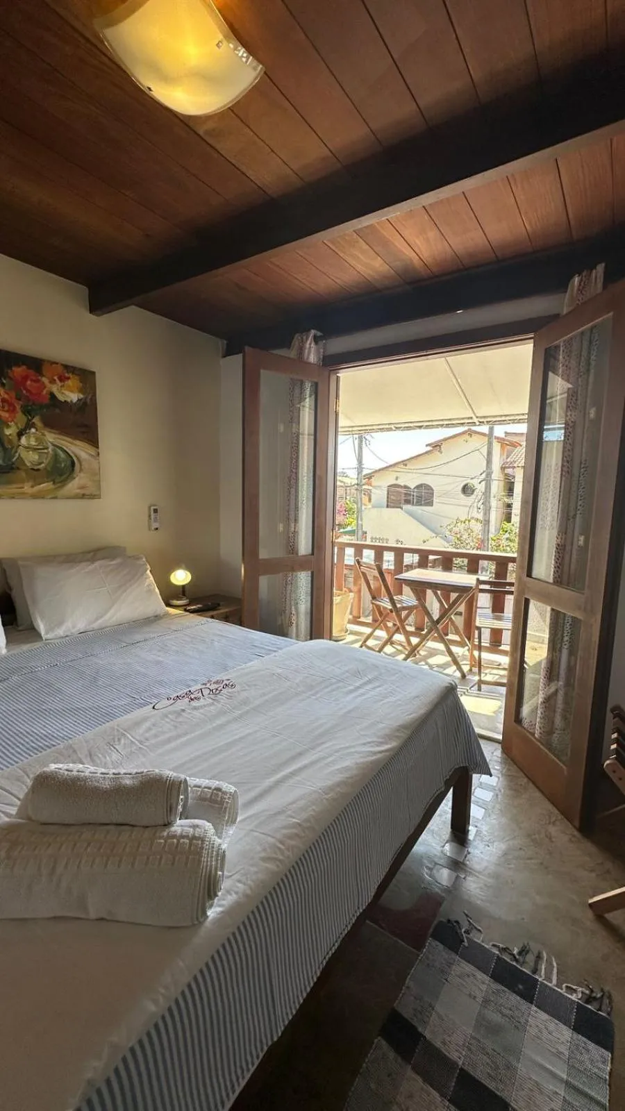 Bed in Pousada Casa das Rosas