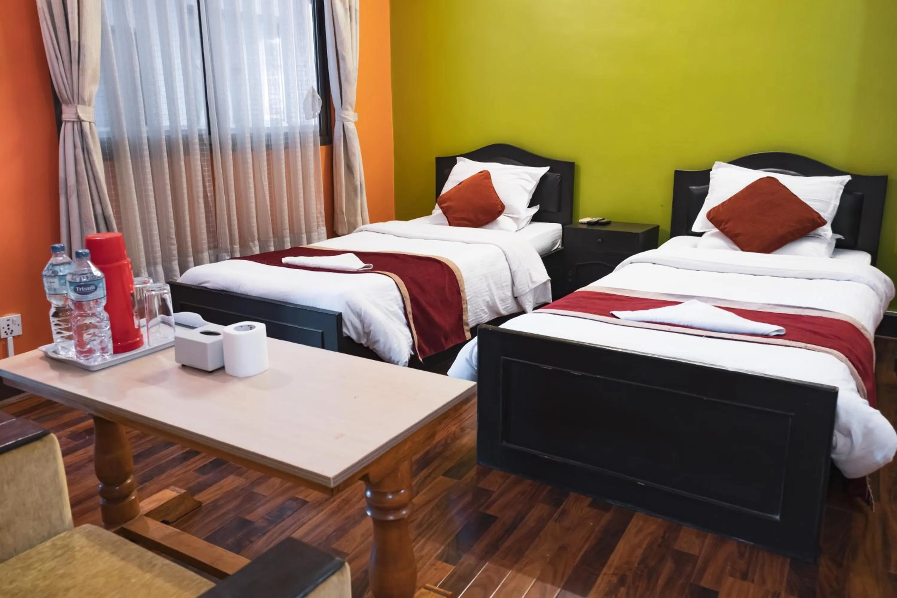 Bed in Hotel Nepalaya