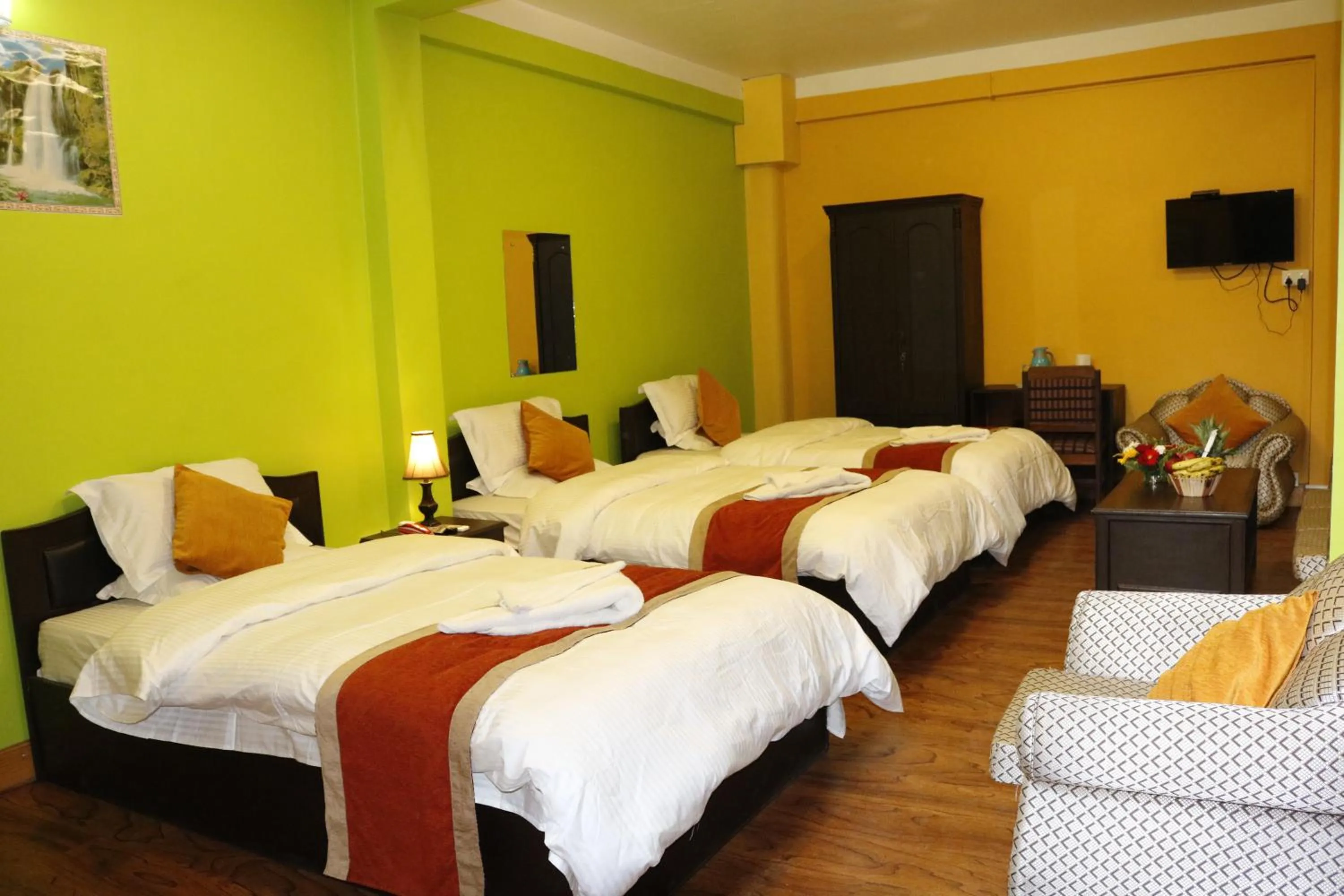 Bed in Hotel Nepalaya