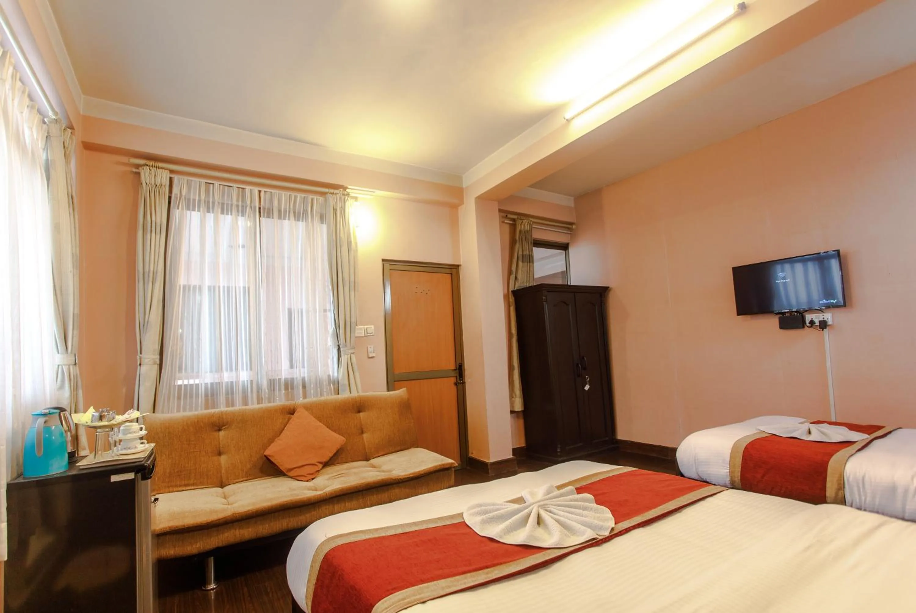 Bed in Hotel Nepalaya