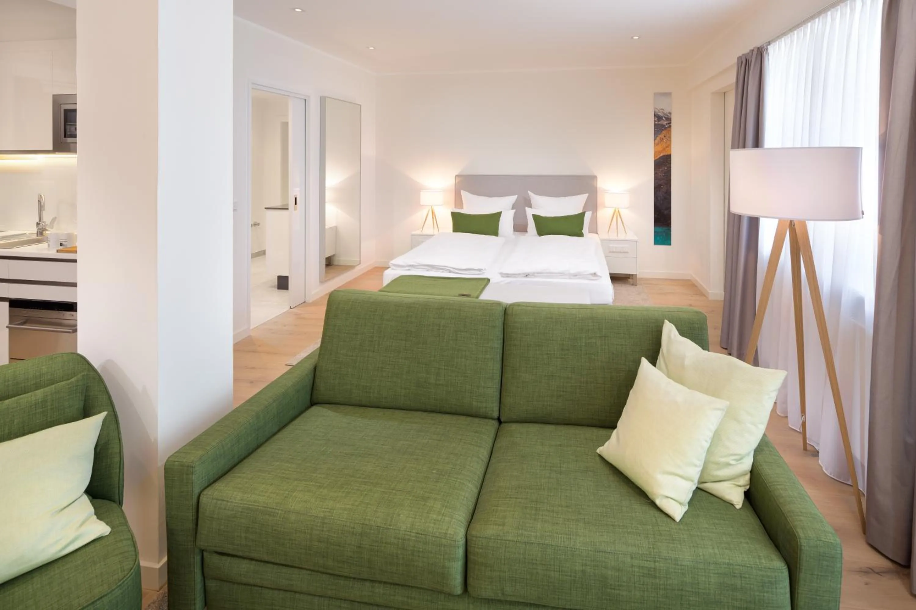 Photo of the whole room, Bed in Bergmann Boardinghouse Osnabrück