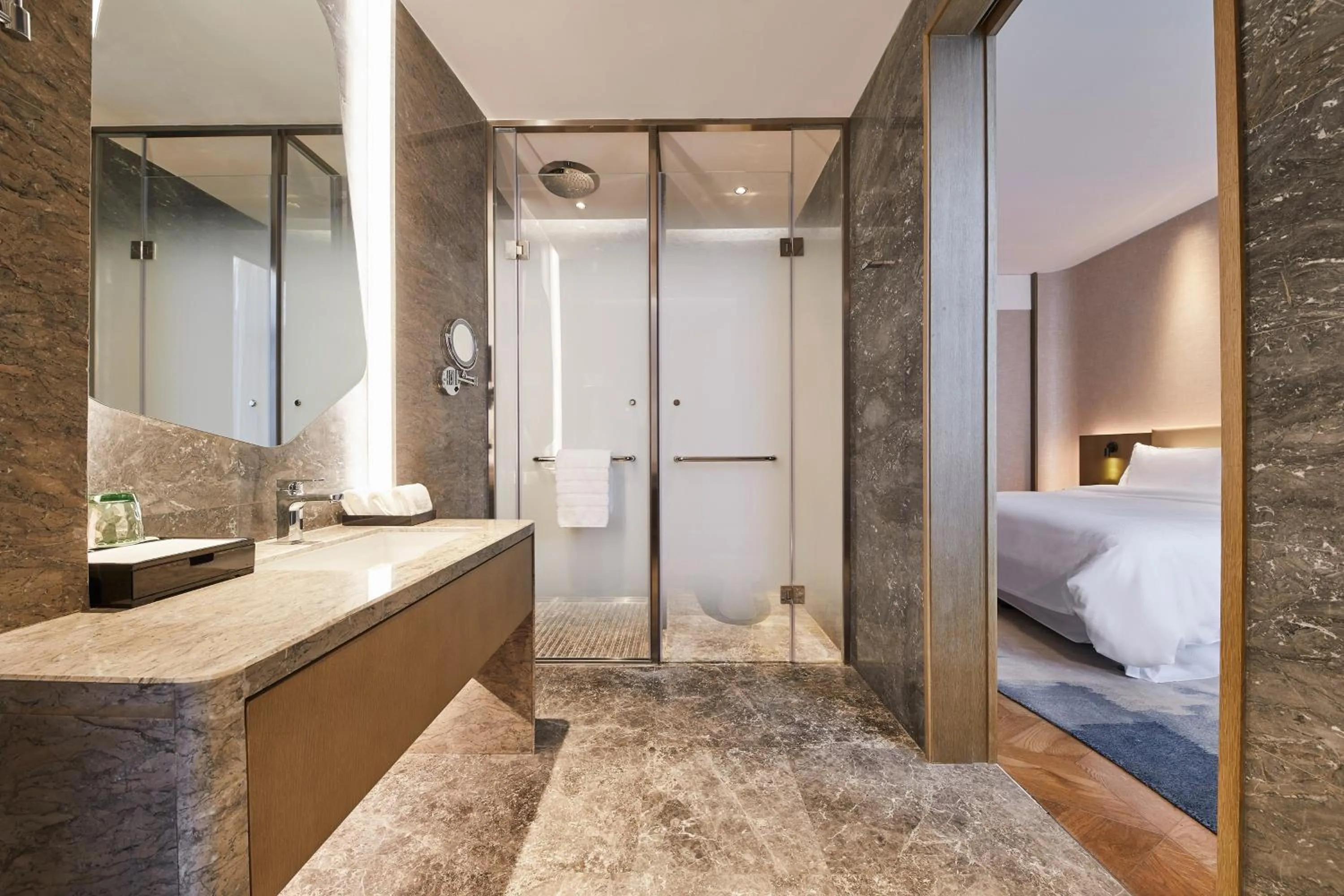 Bathroom, Bed in The Westin Qingdao West Coast