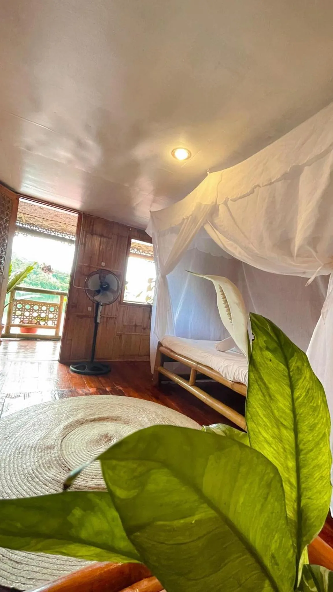 Bed in Camiguin Blue Lagoon Cottages