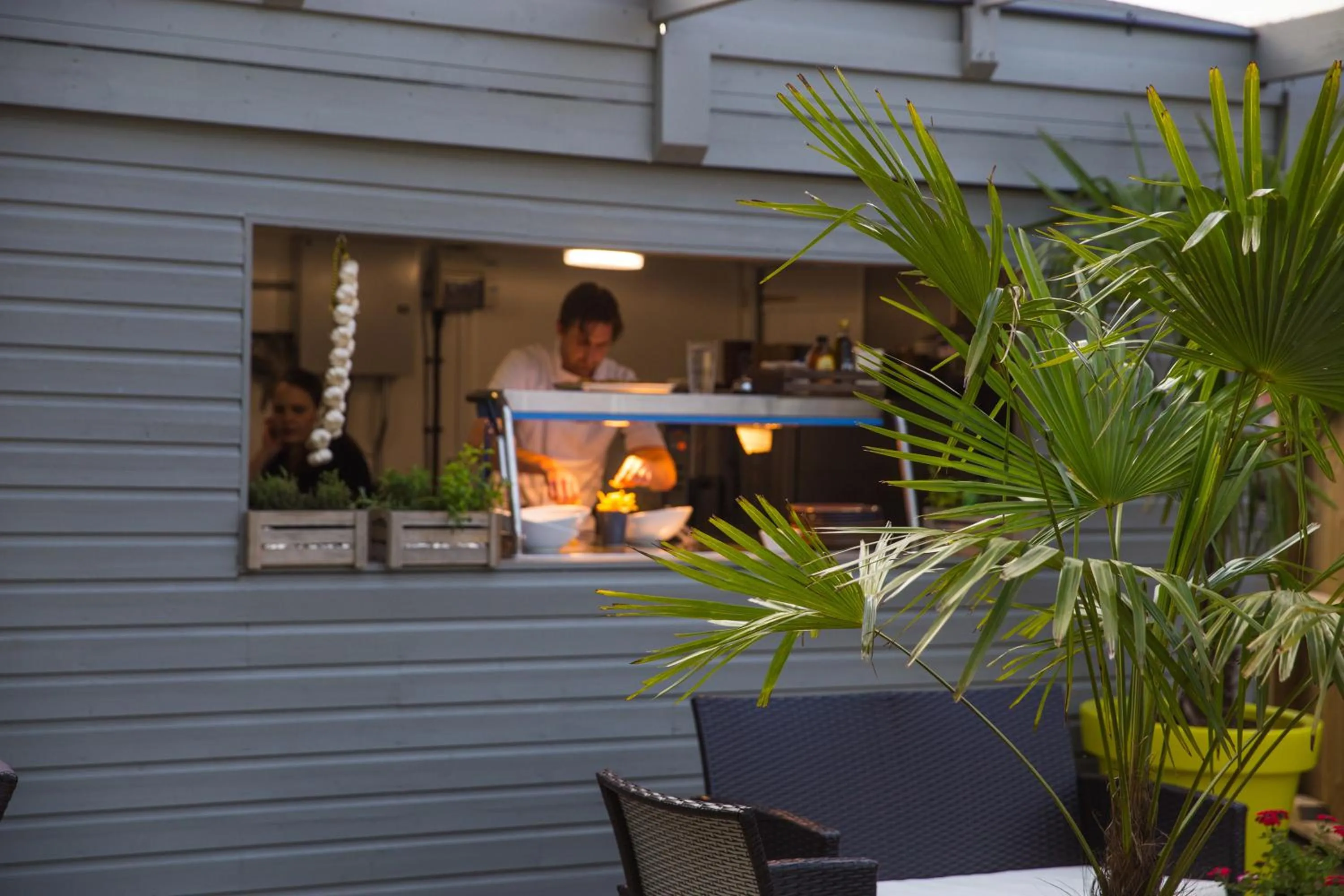 Communal kitchen in The Cott Inn