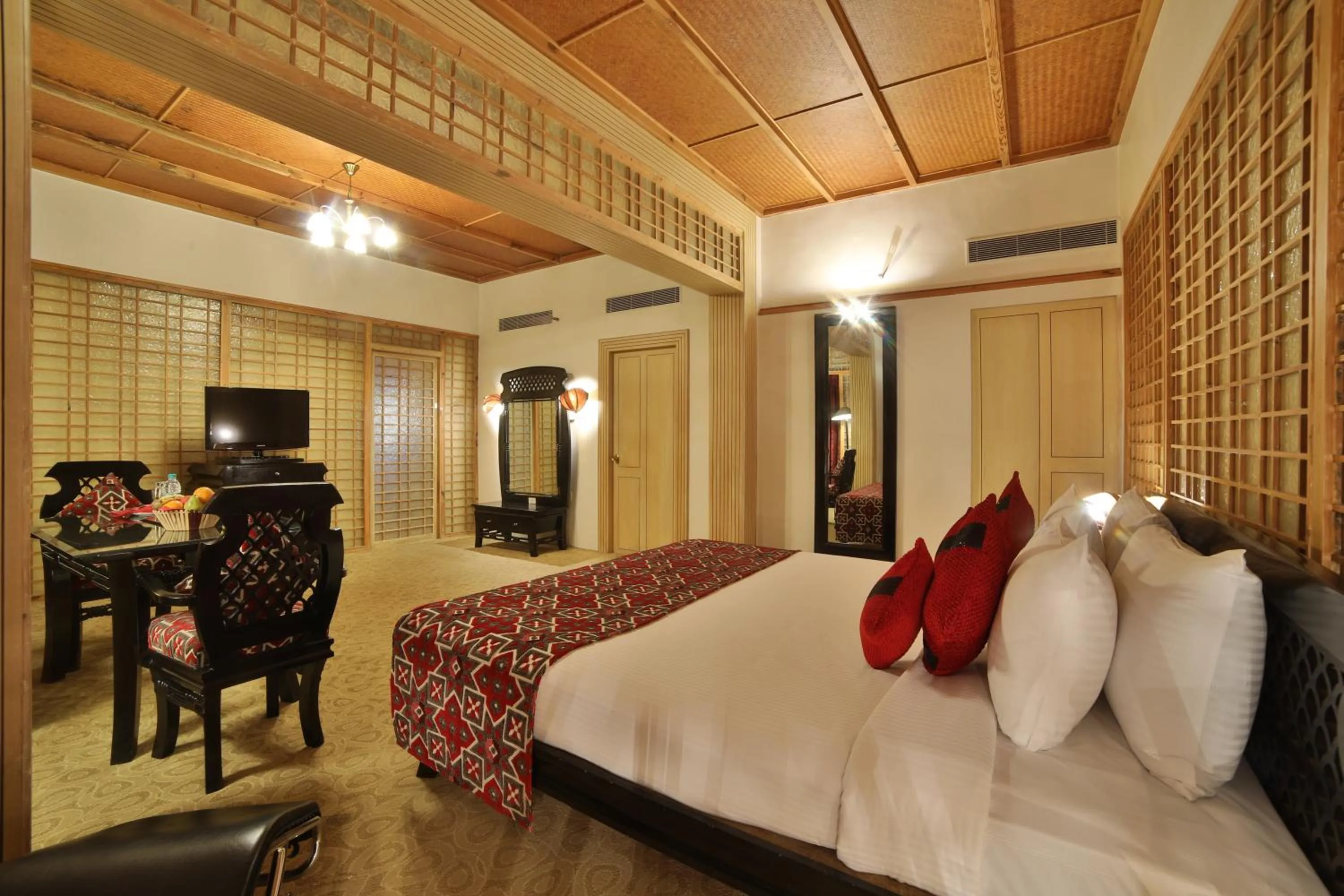 Bed in Ramoji Film City- Sitara Luxury Hotel