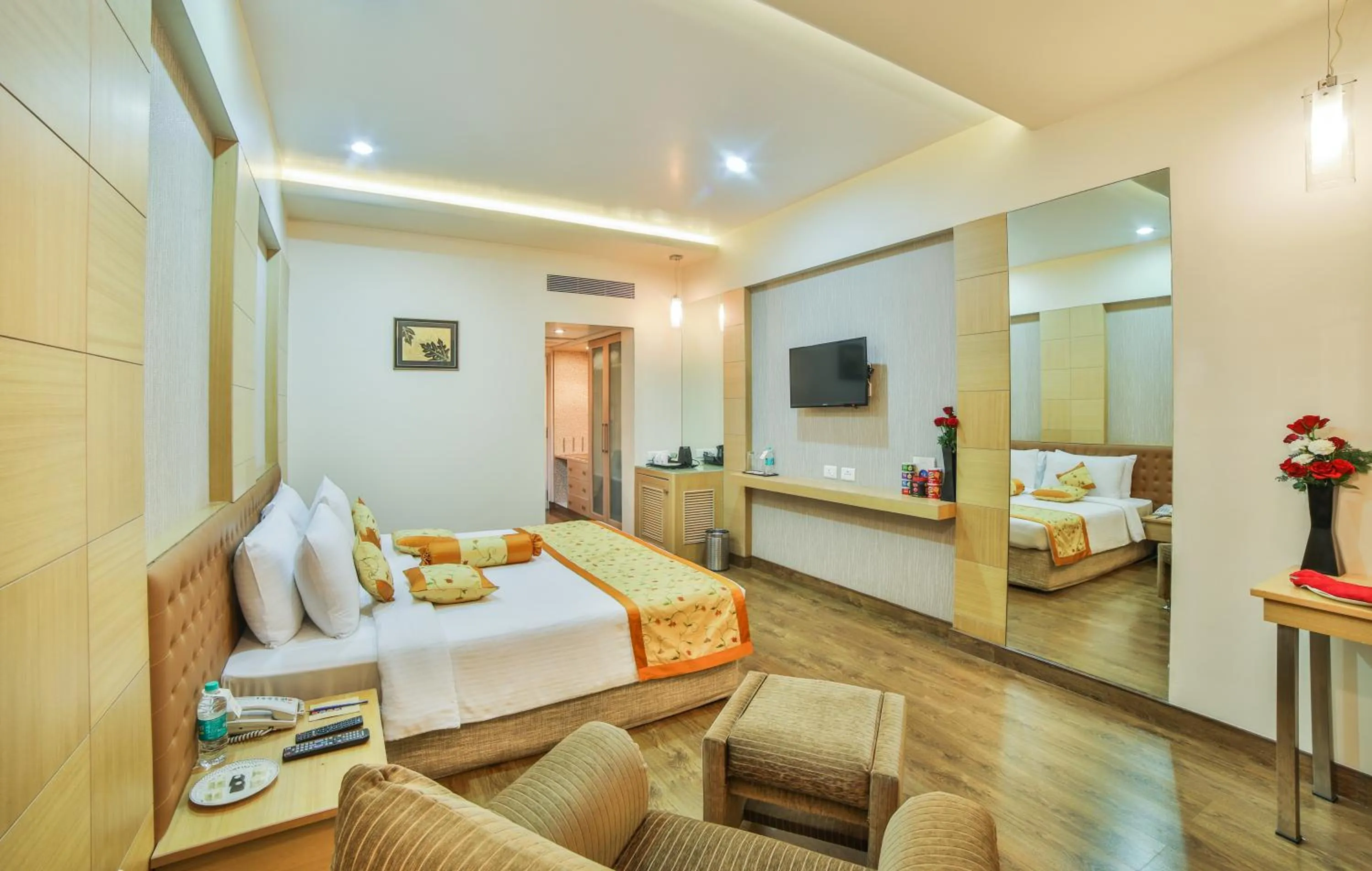 Bed in Ramoji Film City- Sitara Luxury Hotel