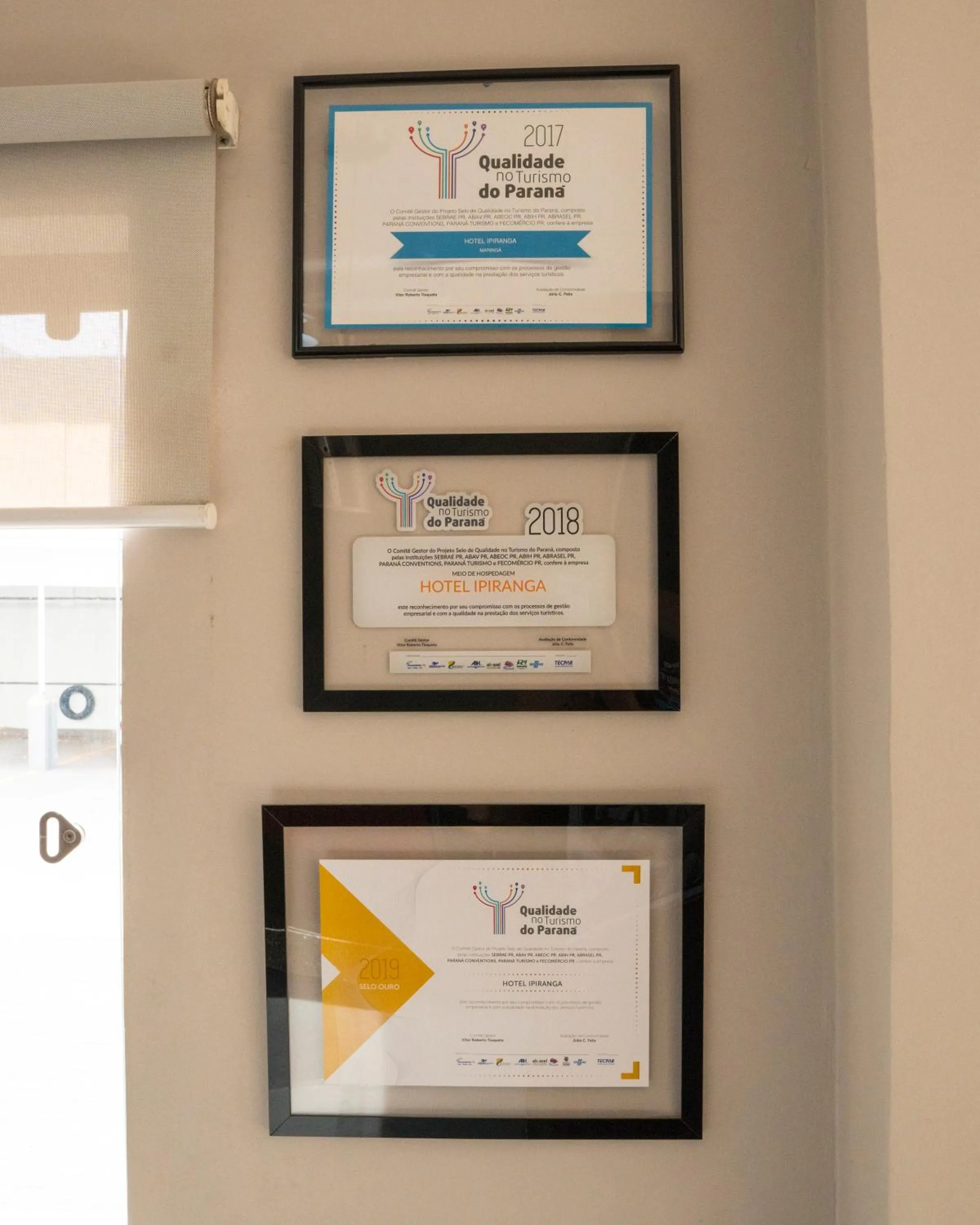 Certificate/Award in Hotel Ipiranga Maringa