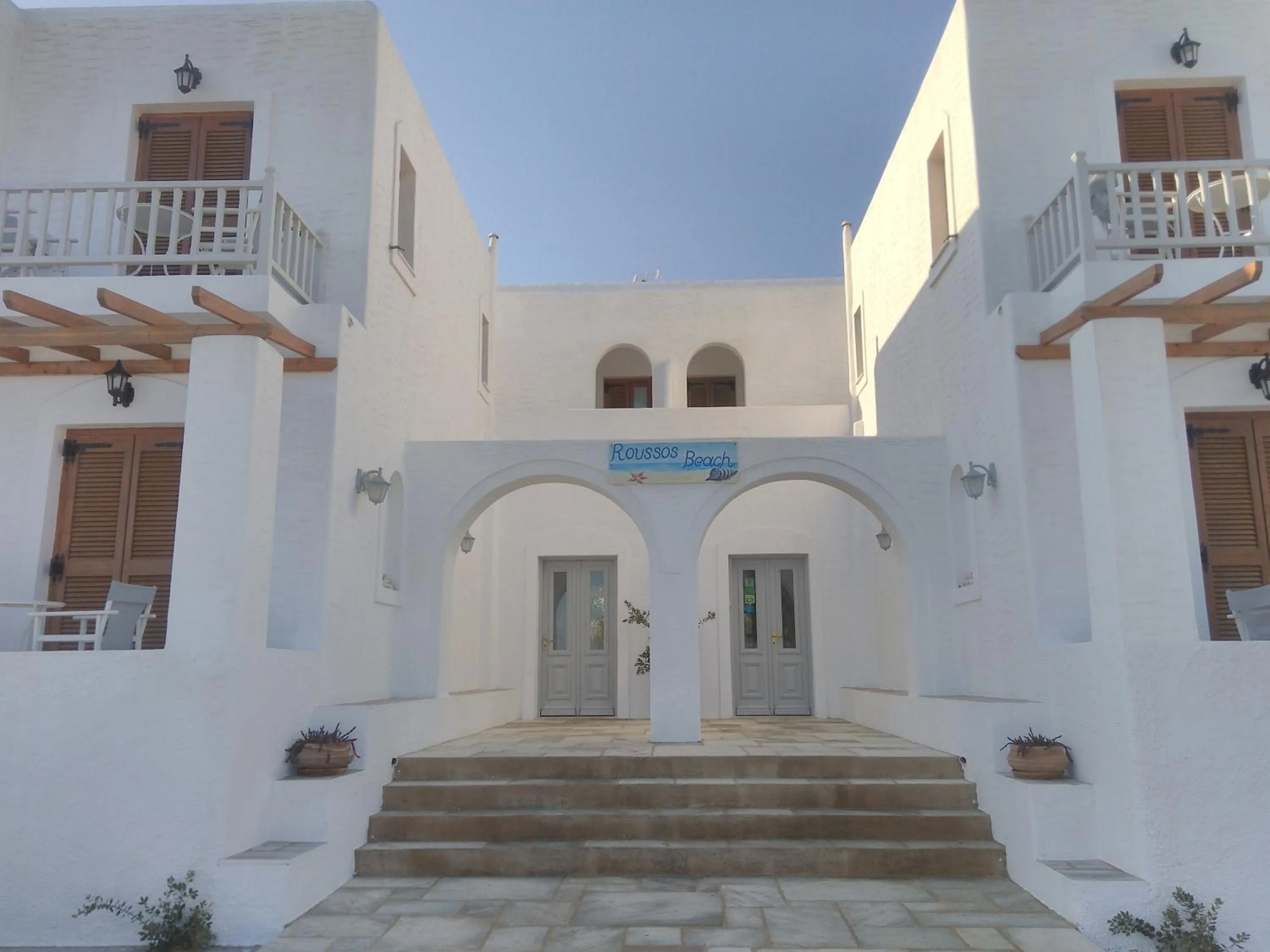 Facade/entrance in Roussos Beach Hotel