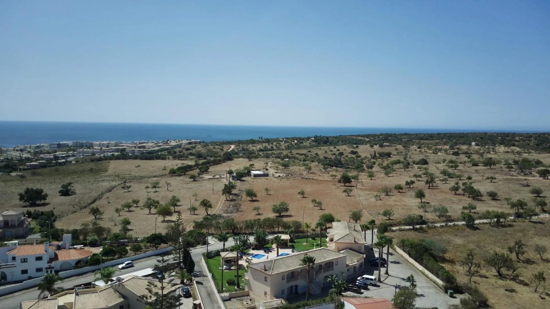 Bird's eye view in Atalaia Sol Aparthotel - tennis & heated pool in winter