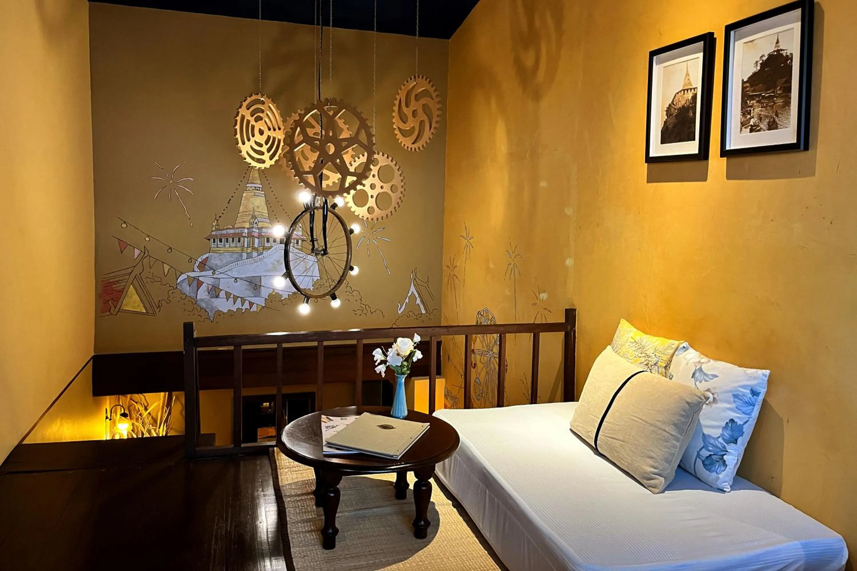 Living room, Bed in Old Capital Bike Inn - SHA Certified