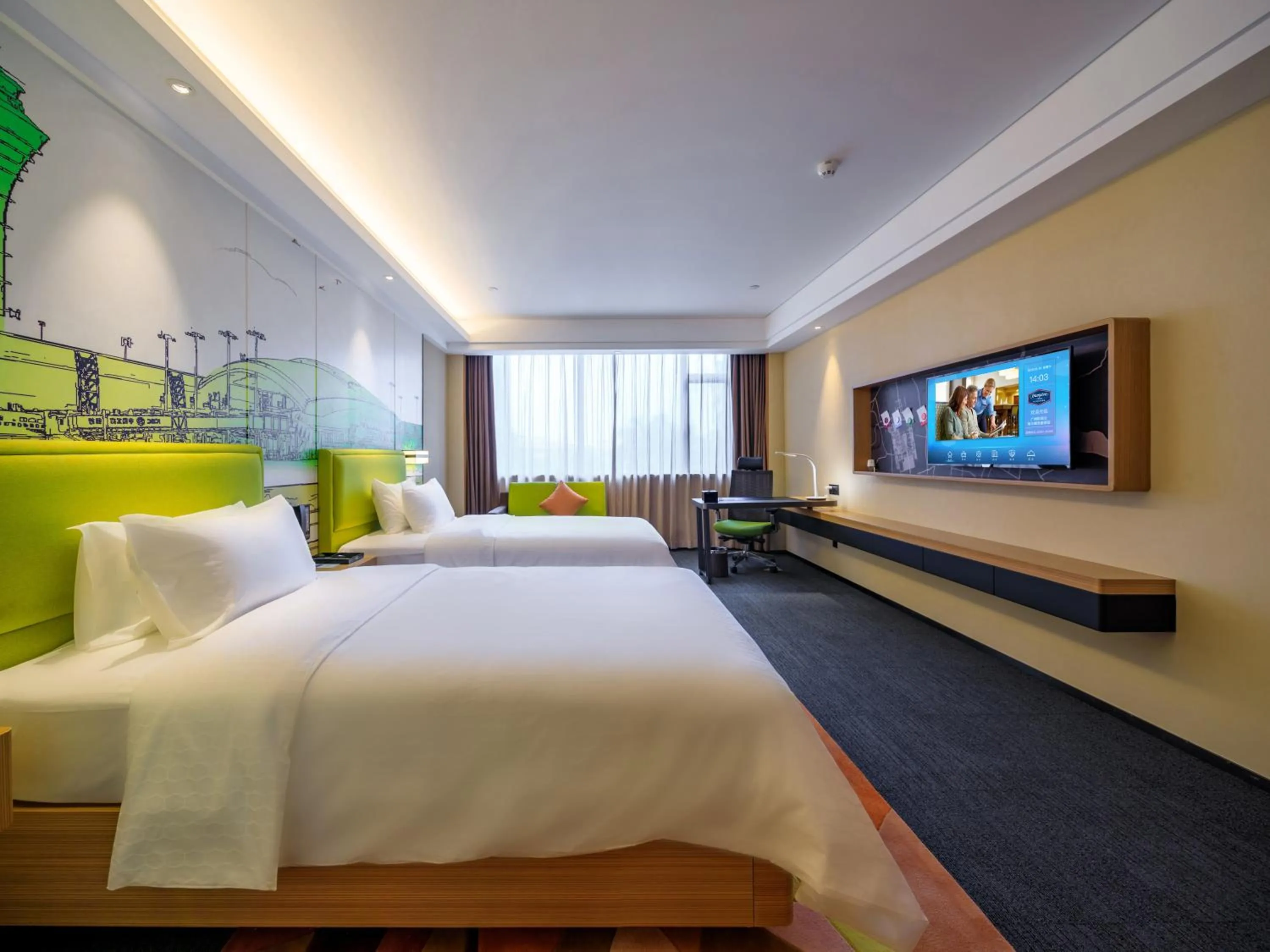 Bed in Hampton by Hilton Guangzhou Baiyun Airport North