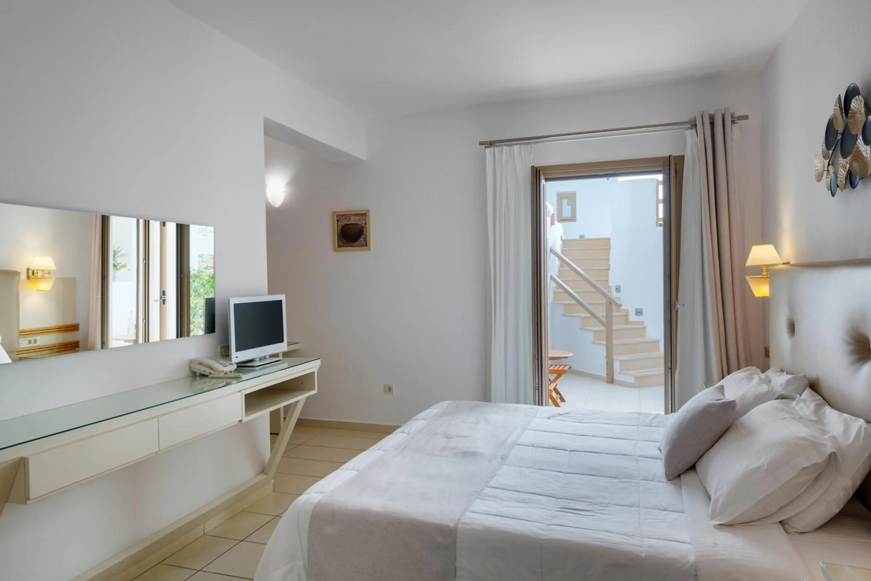 Inner courtyard view, Bed in Lithos by Spyros & Flora