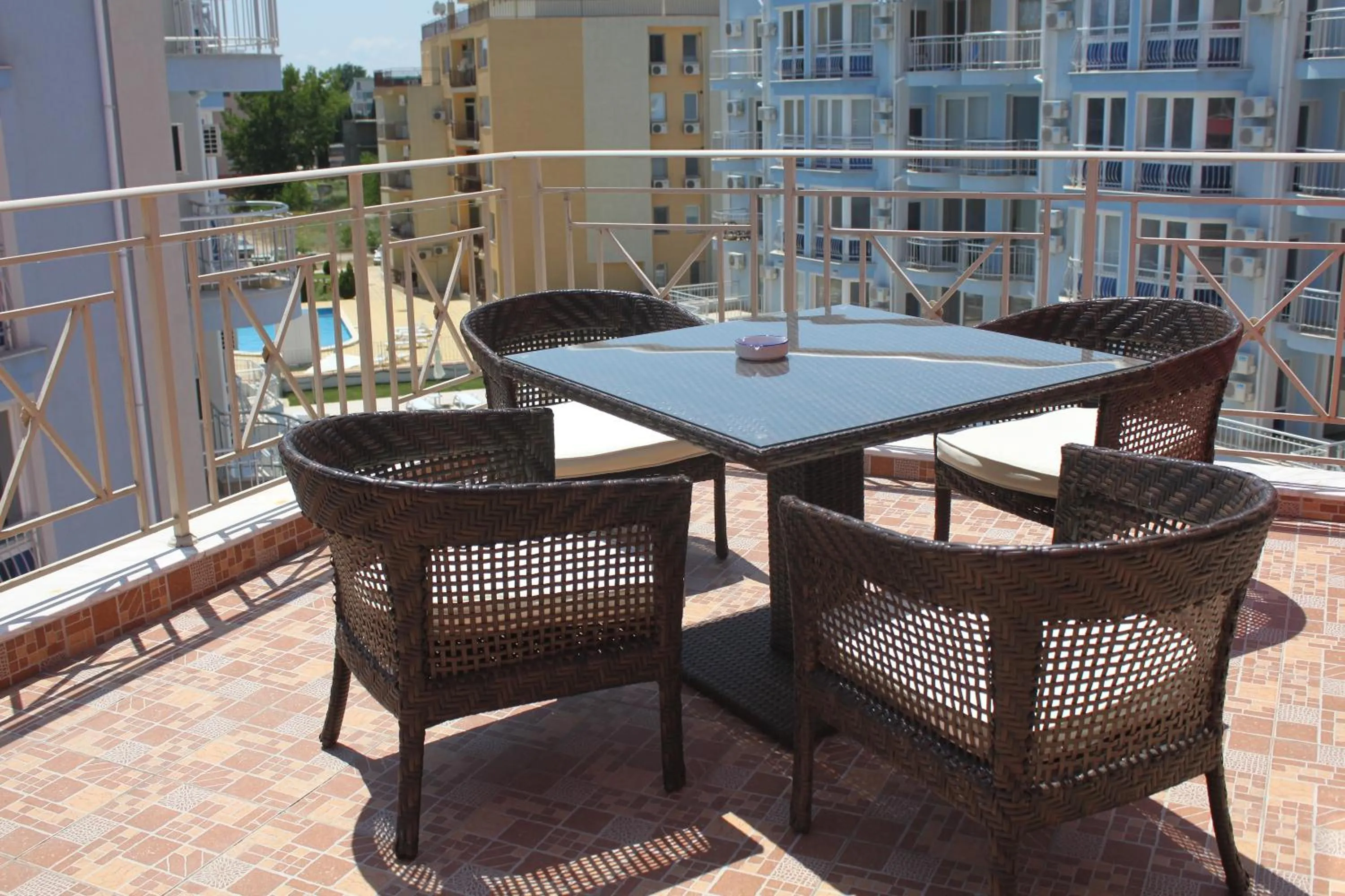 Balcony/Terrace in Rose Garden Omax Apartments