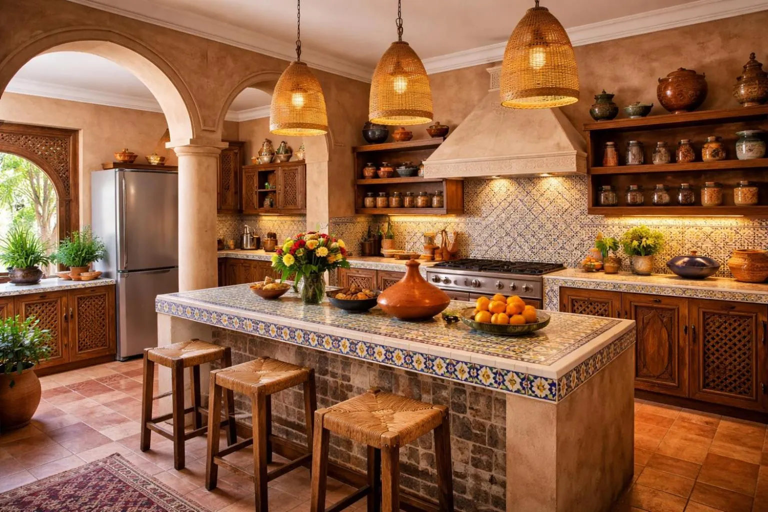 Kitchen or kitchenette in Auberge Famille Benmoro